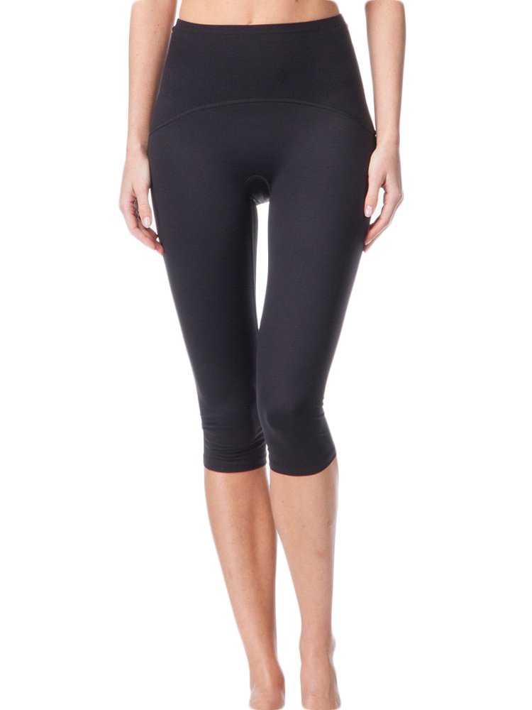 Spanx Active Women's Shaping Compression Knee Pant - High Waist Slimming Leggings for Workout & Yoga (Black)
