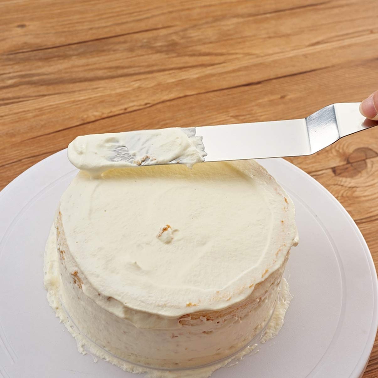 DOITOOL 12-Inch Rotary Cake Stand - 360° Revolving Cake Turntable for Decorating, Baking & Serving - Durable Stainless Steel Base for Smooth Rotation - Perfect for Birthday, Wedding & Party Cakes
