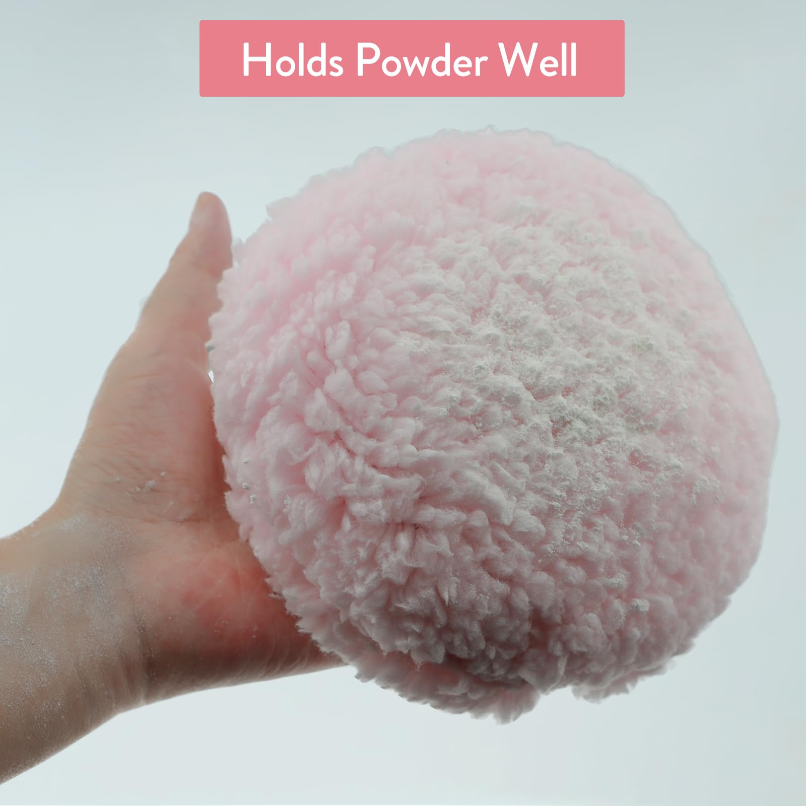 Extra Large Body Powder Puff (6” x 3”) - Oversize Powder Applicator for Loose & Body Powder - Soft Dusting Puff for Women - Perfect for Post-Shower, Baby Care & Makeup Setting