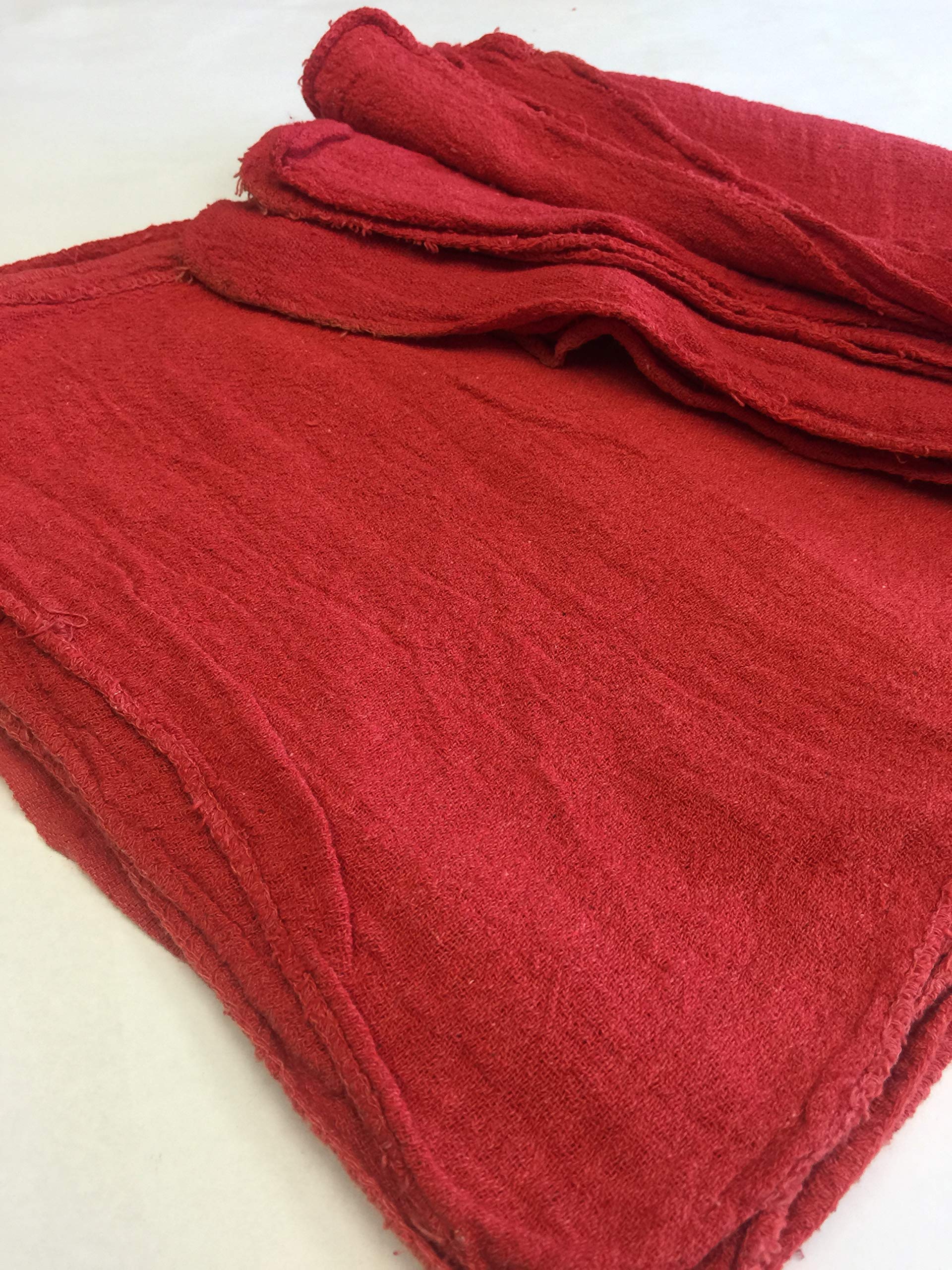 1000 Pack Premium Industrial Shop Rags - 14x14 Inch Large Red Cleaning Towels for Workshop, Garage & Automotive Use | Grade B Commercial Quality