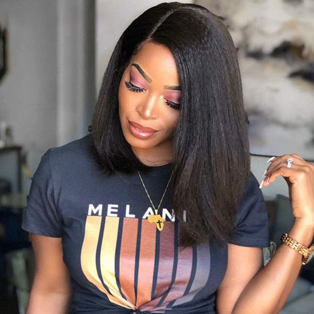 360 Kinky Straight Human Hair Wig 12