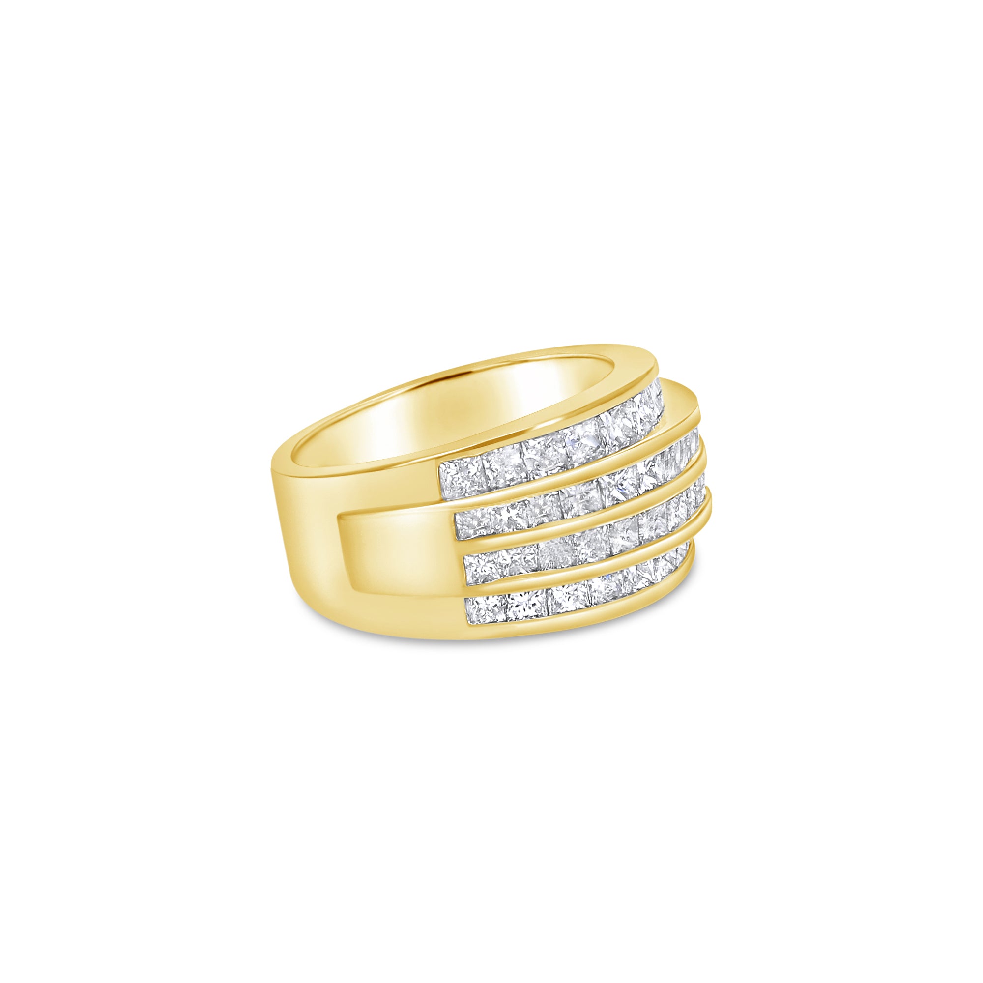 1.68cttw Princess Cut Diamond Cocktail Ring in 14k Yellow Gold - Elegant Jewelry for Parties, Weddings & Special Occasions