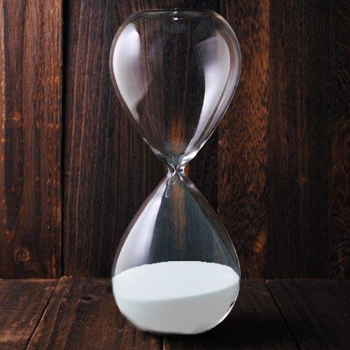 60 Minute White Glass Hourglass Sand Timer - Elegant Decorative Timekeeper for Home Office, Meditation, Yoga, and Classroom Use