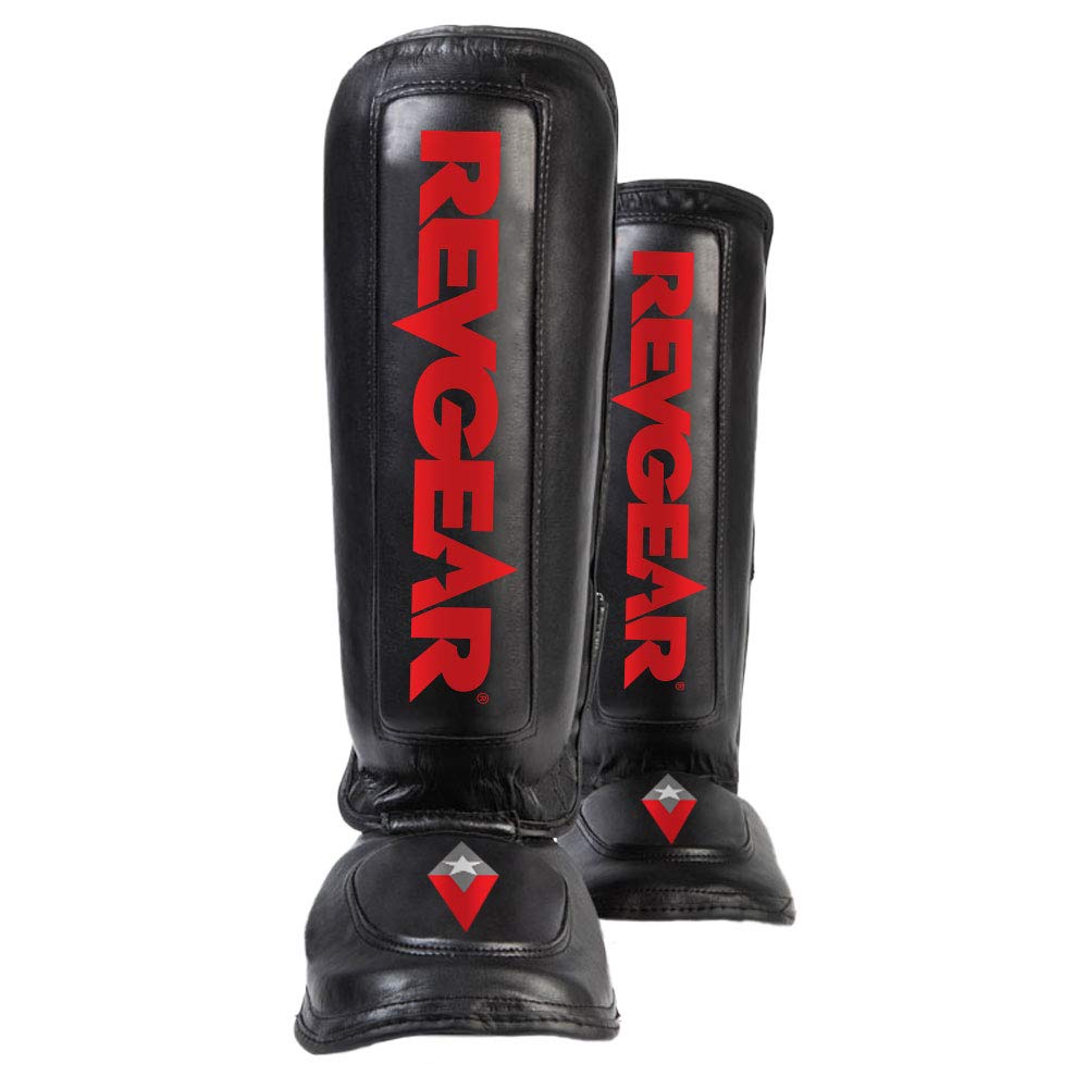 Revgear Defender Gel Heavy Hitter Shin Guards - Premium Gel Padding for Ultimate Comfort | Pre-Curved Design with Extra Cushion | Perfect Fit (Small) | Ideal for MMA, Kickboxing & Martial Arts Training