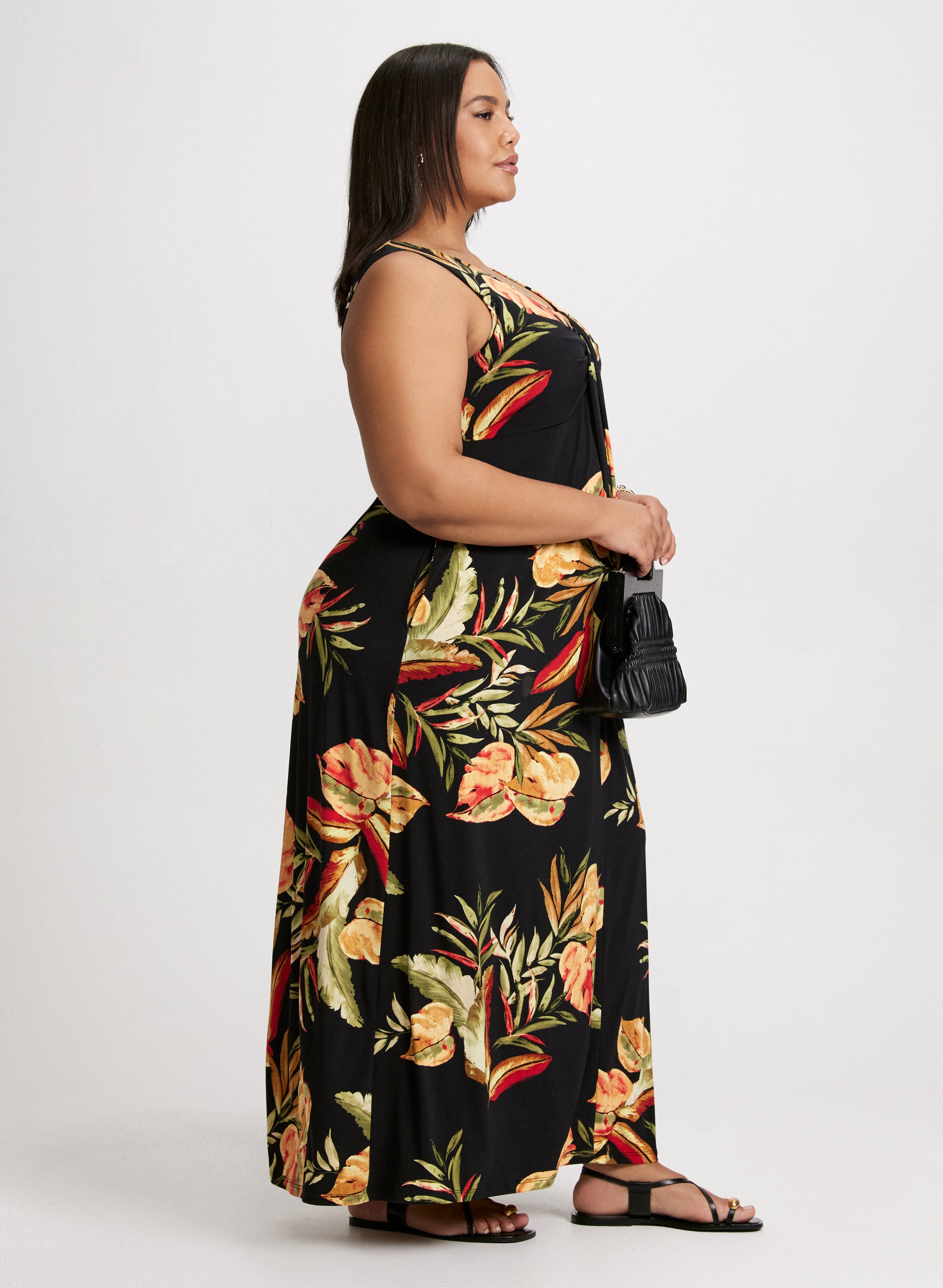 Floral Print Sleeveless Maxi Dress for Women - Summer Beach Party, Vacation, Wedding Guest Outfit