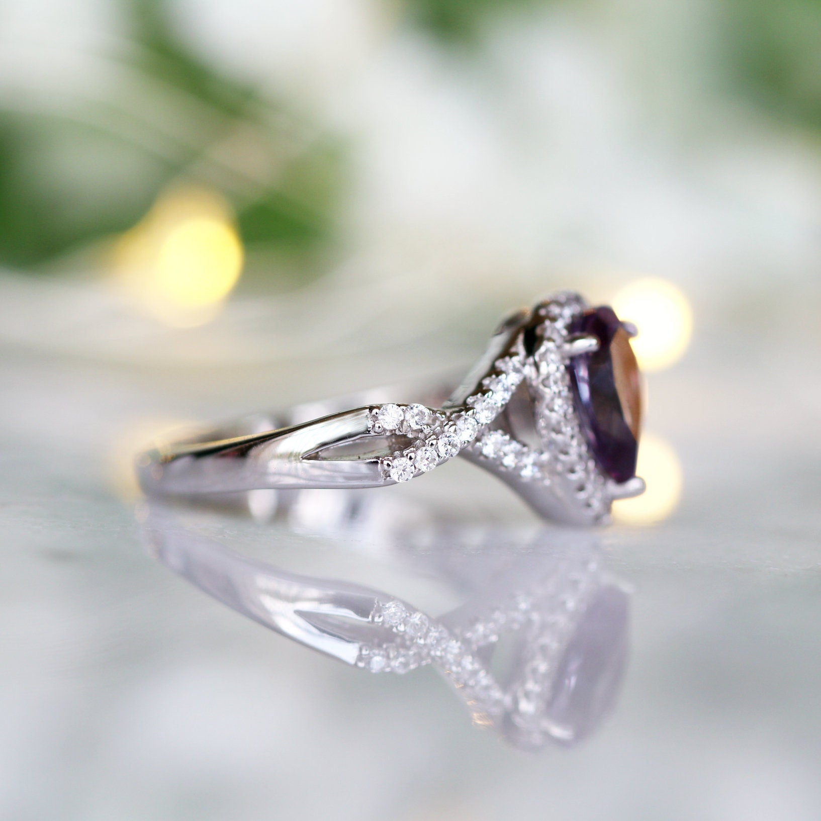Flair Alexandrite Ring Sterling Silver – Elegant & Durable Jewelry for Women, Perfect for Weddings, Anniversaries & Special Occasions