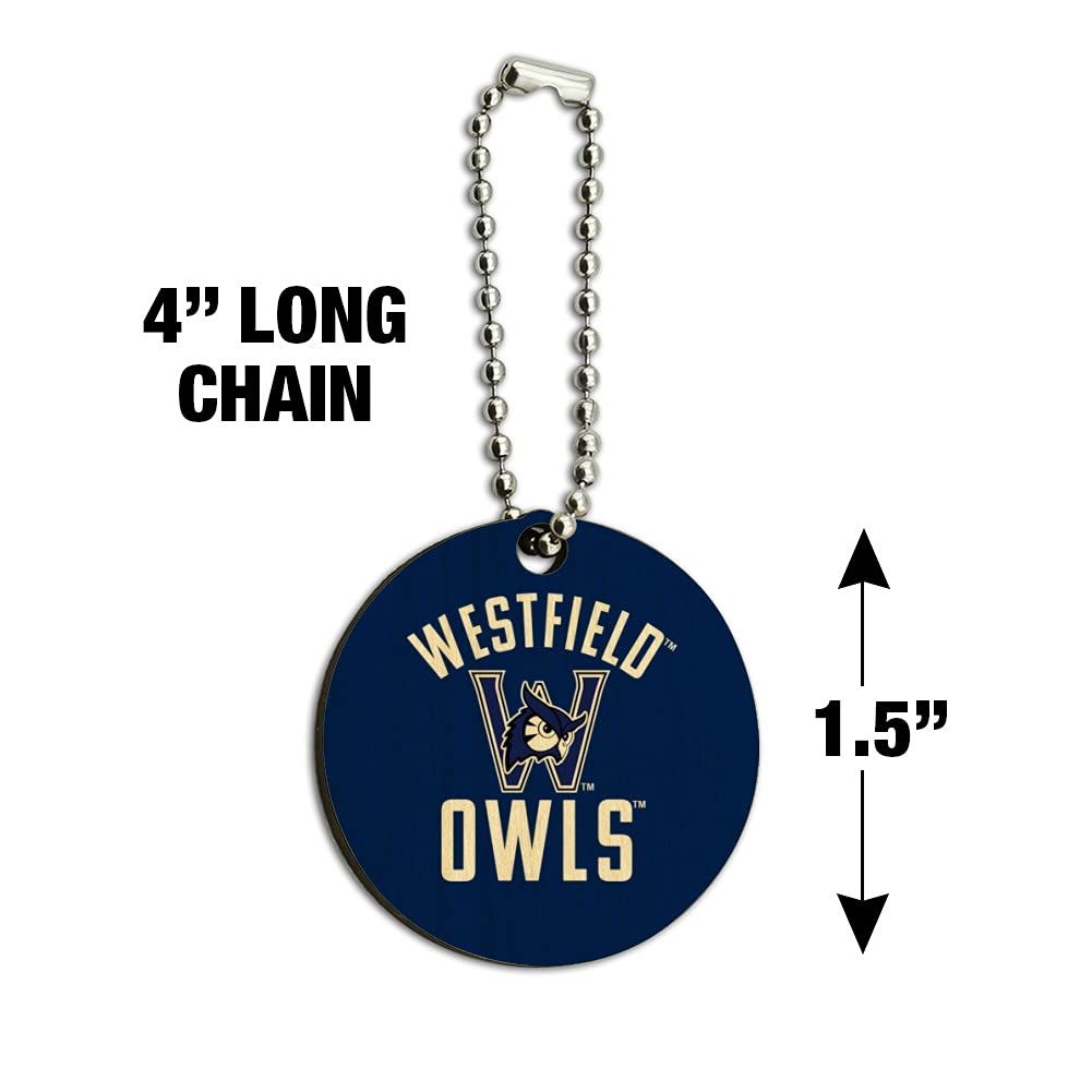 Westfield State Owls Wooden Round Keychain - Personalized Engraved Key Ring for Keys, Gifts & School Spirit - Perfect for Alumni, Students & Fans