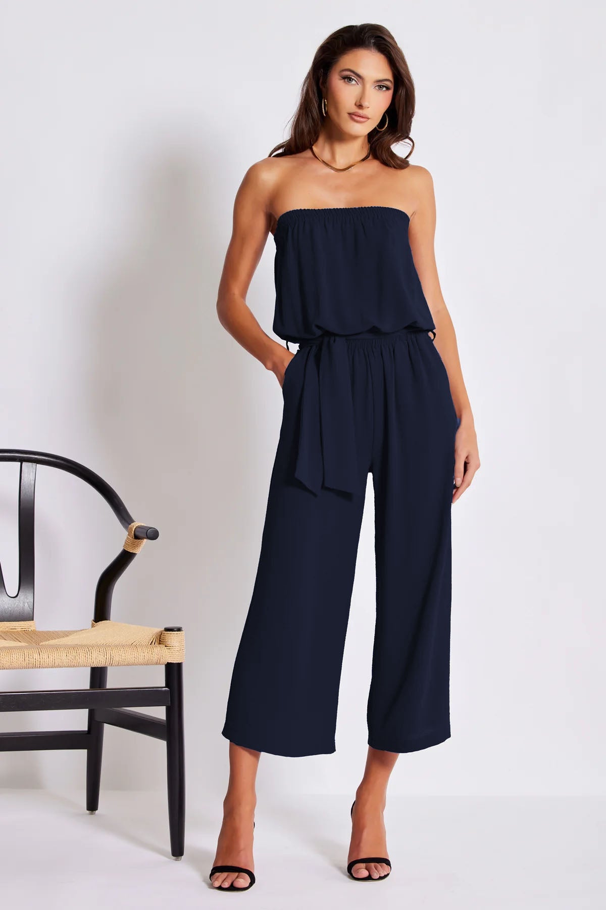 Free Spirit Jumpsuit for Women - Navy Blue Romper with Pockets | Casual Summer Outfit for Beach, Travel & Everyday Wear