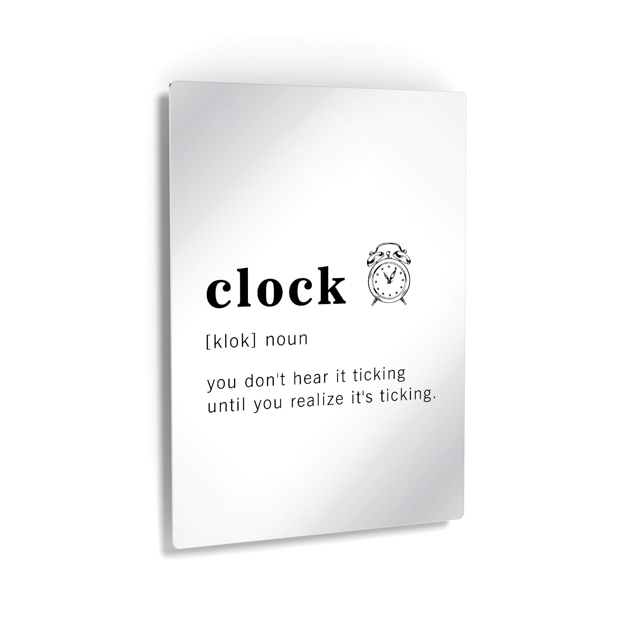 Funny Noun Dictionary Definition of Clock Metal Print - Inspirational Quote Sign for Office, Living Room, Bedroom & Bathroom - Ready to Hang Wall Art Home Decor (40x30, Made in USA) - Perfect Gift for Housewarming & Birthday Parties