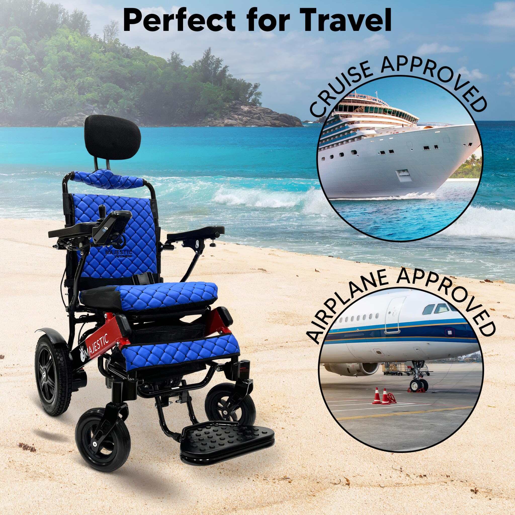 Foldable Lightweight Electric Wheelchair for Adults & Seniors - IQ-9000 Auto Recline Power Wheelchair | Portable Mobility Scooter for Indoor/Outdoor Use, Travel & Daily Activities
