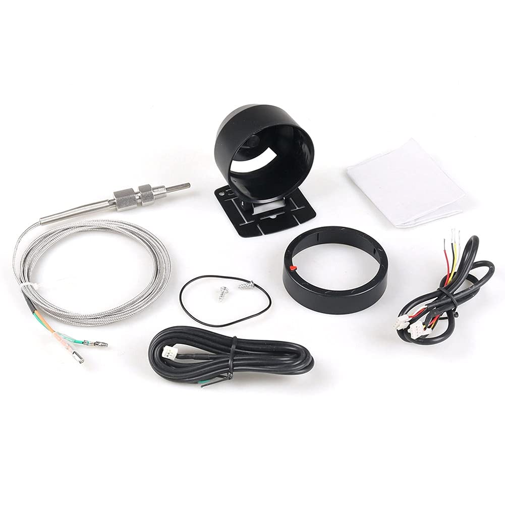 60mm Universal Black Car Exhaust Gas Meter - High-Performance Auto Modification Part for Racing & Vehicle Styling - Ideal for Track Days & Custom Builds