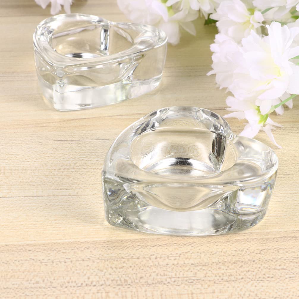 FOMIYES 3-Piece Heart Shaped Glass Candle Holders Set - Clear Tapered Candlesticks, Pillar Candle Stand & Cone Incense Holder for Tabletop Decor, Romantic Dinner, Wedding Centerpiece & Home Decoration