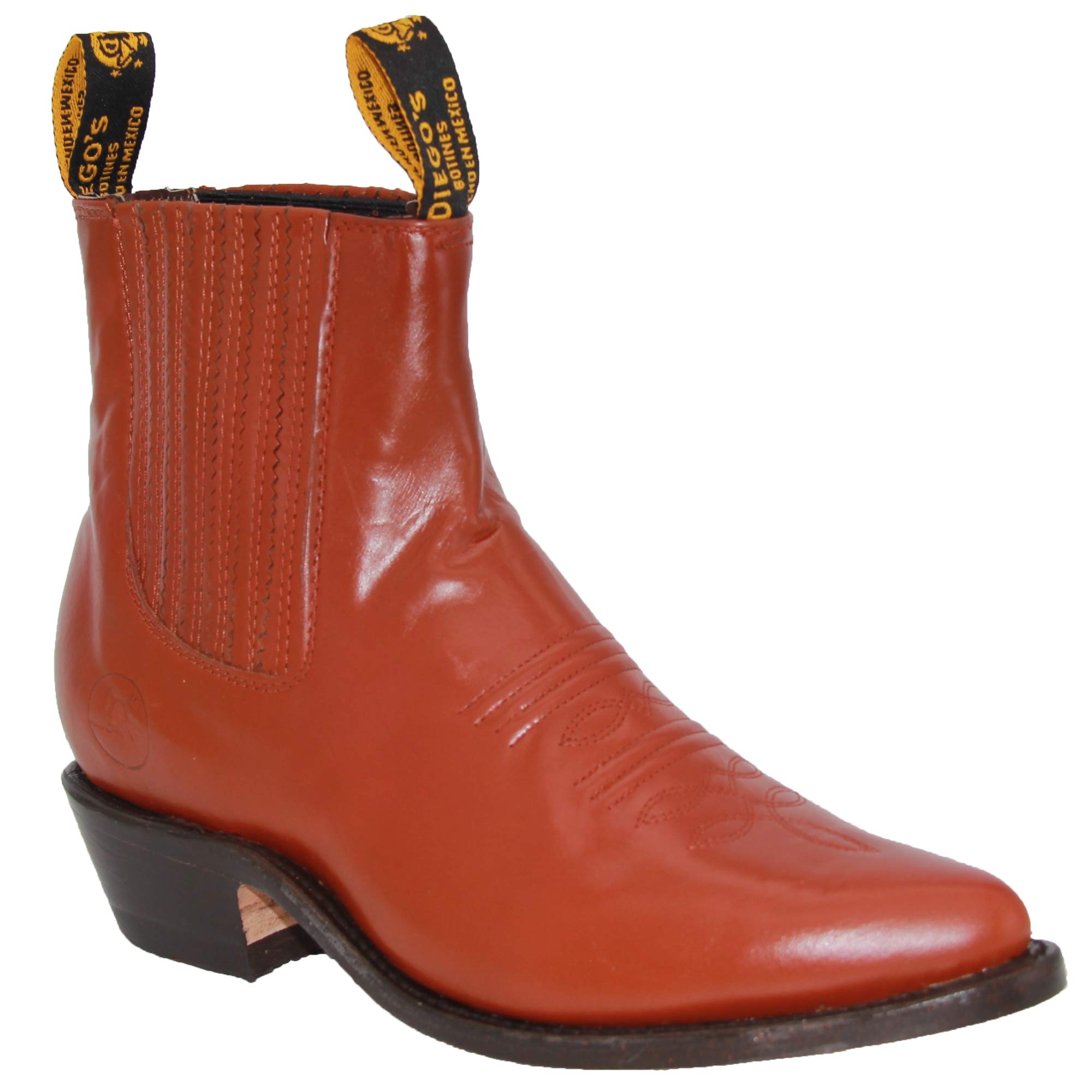 Authentic Men's Western Cowboy Ankle Boots - Genuine Leather Short Charro Botin for Rodeo, Country Dance & Casual Wear