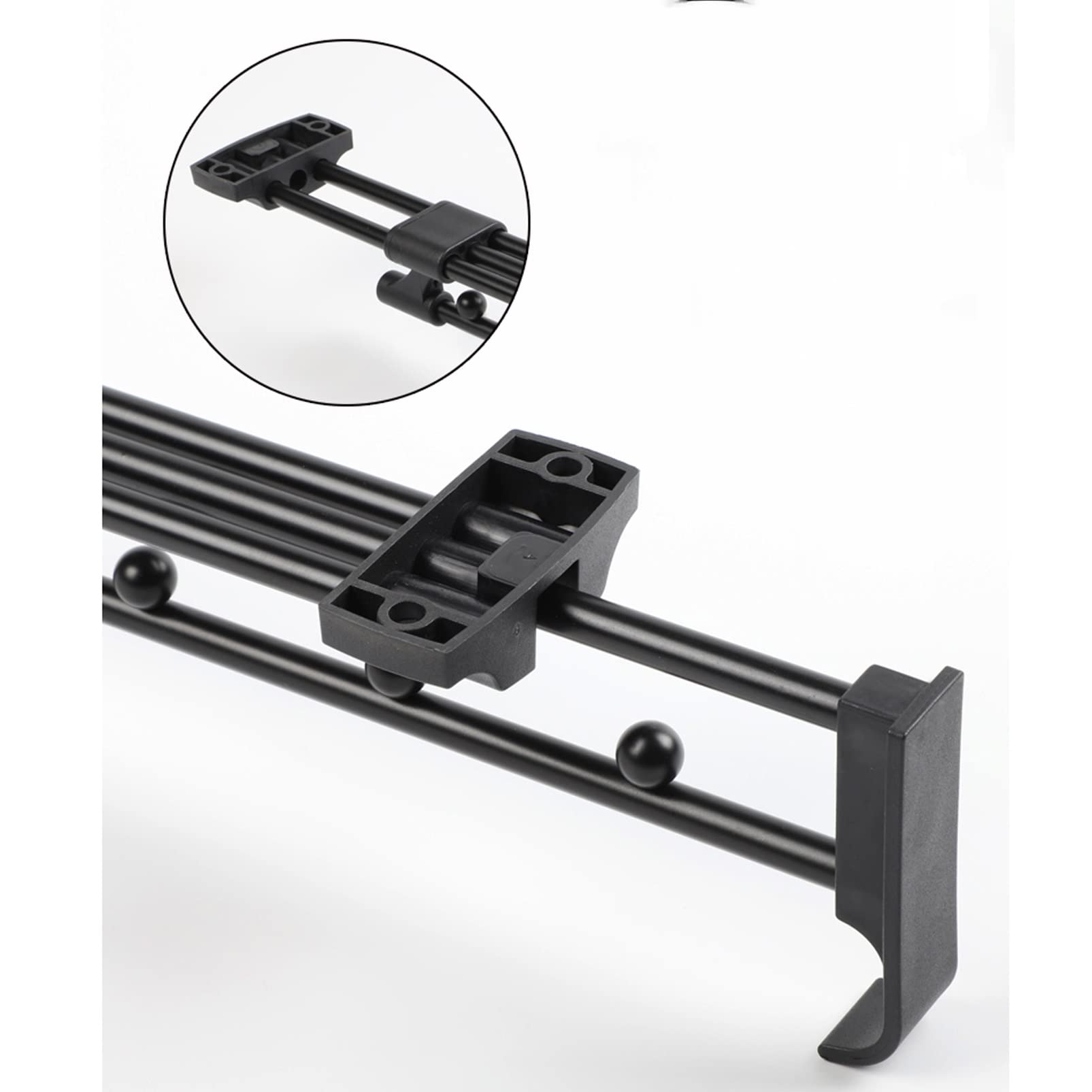 Heavy Duty Extendable Pull Out Closet Rod - Adjustable Sliding Wardrobe Organizer, 40cm Black Clothing Hanger Rack Bar for Bedroom, Walk-in Closet & Small Space Storage Solutions