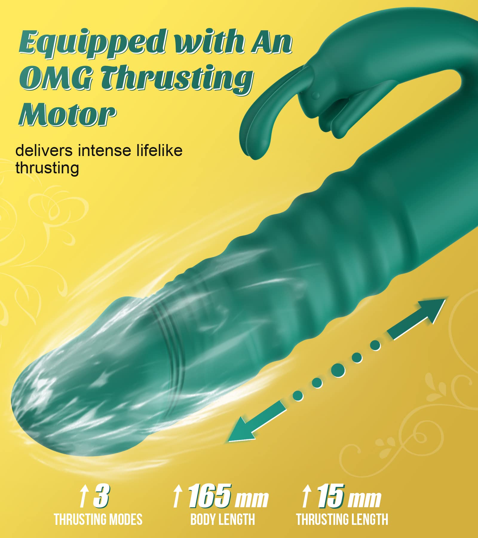 Premium Rabbit Thrusting Vibrator for Women - Dual Stimulation G-Spot & Clitoral Vibrator, Powerful Rechargeable Silicone Dildo Sex Toy for Solo Play & Couples | Enhance Intimacy & Female Pleasure in Bedroom