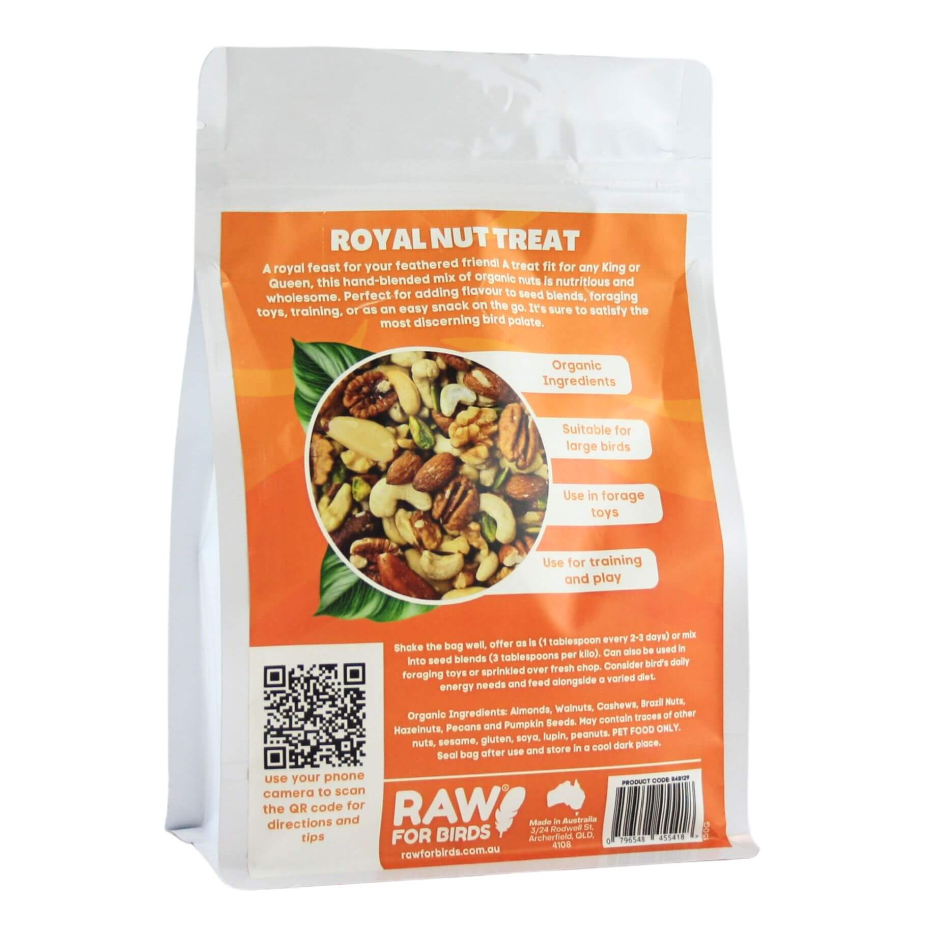 Premium Royal Nut Treat for Birds - Natural & Healthy Bird Food - Perfect for Parrots, Cockatiels & Wild Birds - Great for Training, Rewards & Daily Feeding
