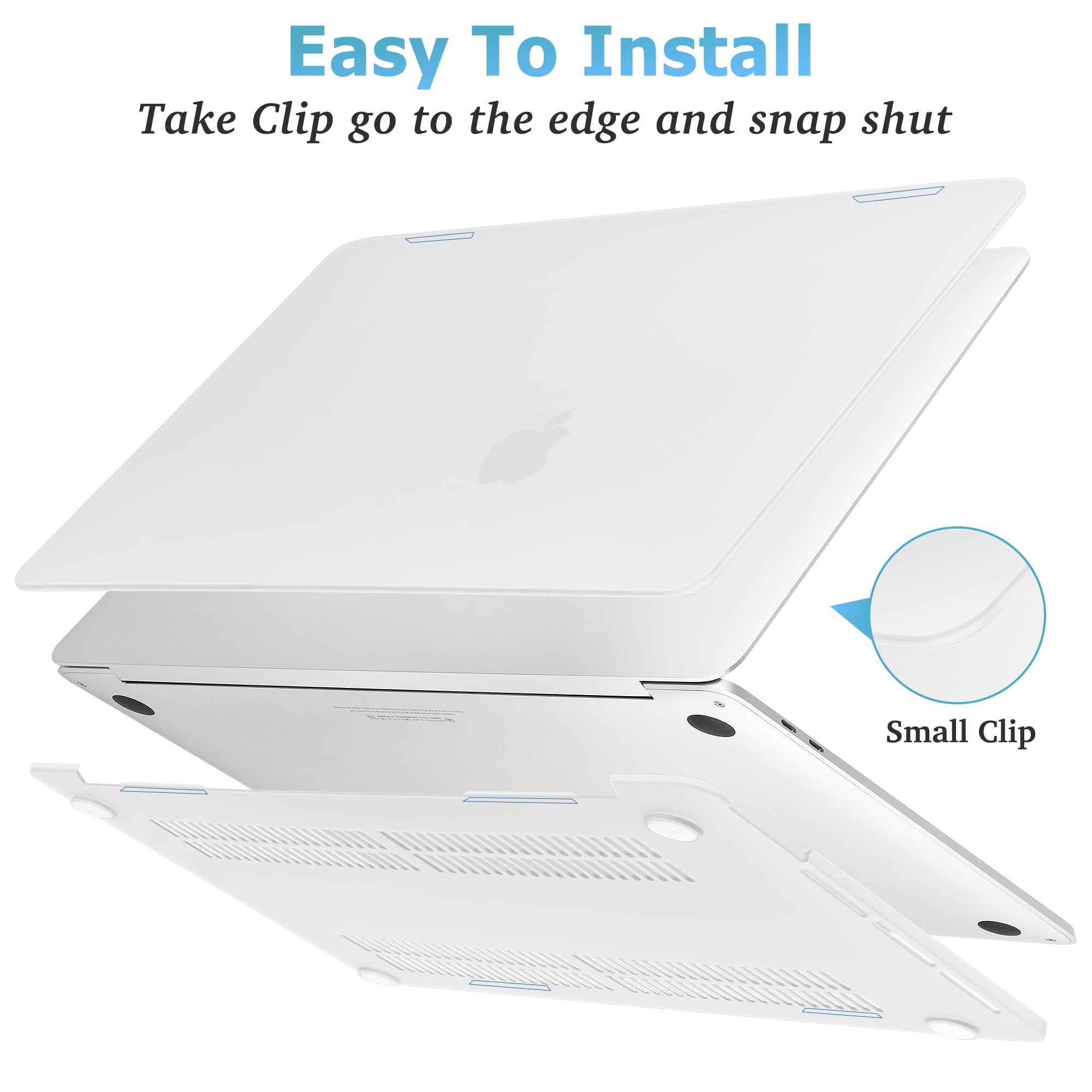 Mektron Matte Hard Plastic Case for MacBook Pro 13 inch (2020-2022 Models A2338 M2/M1 A2289 A2251) - Slim Protective Shell Cover with Touch Bar & Touch ID Compatibility - Transparent MacBook Pro 13 Case for Work, Travel & Everyday Use