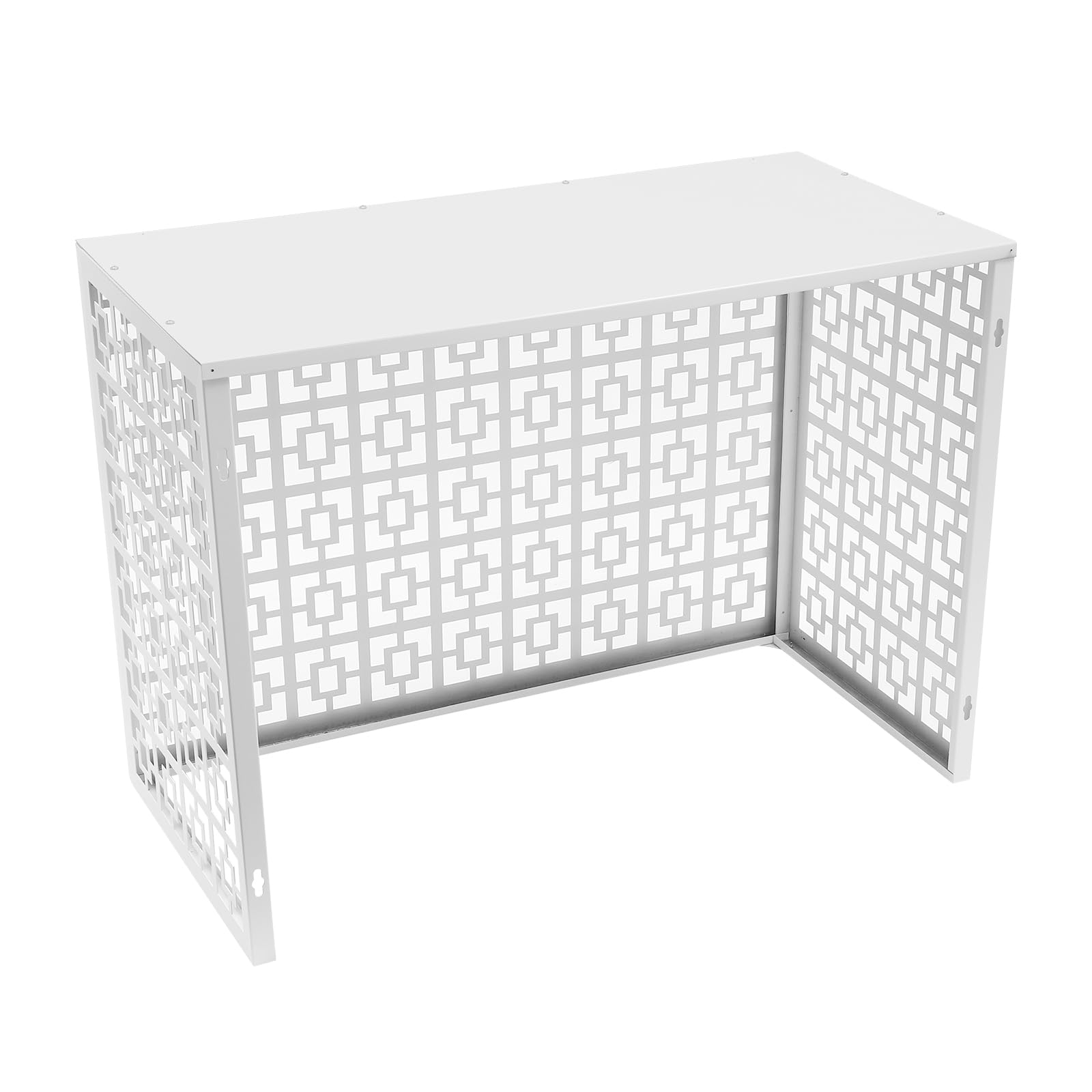Free Standing White Metal Air Conditioner Privacy Fence Screen for Outdoor AC Units - 43.3” x 21.6” x 31.5” - Perfect for Enclosing Pool Equipment & Hiding 2-3 AC Units - Great for Backyard, Patio & Home Exterior Decoration