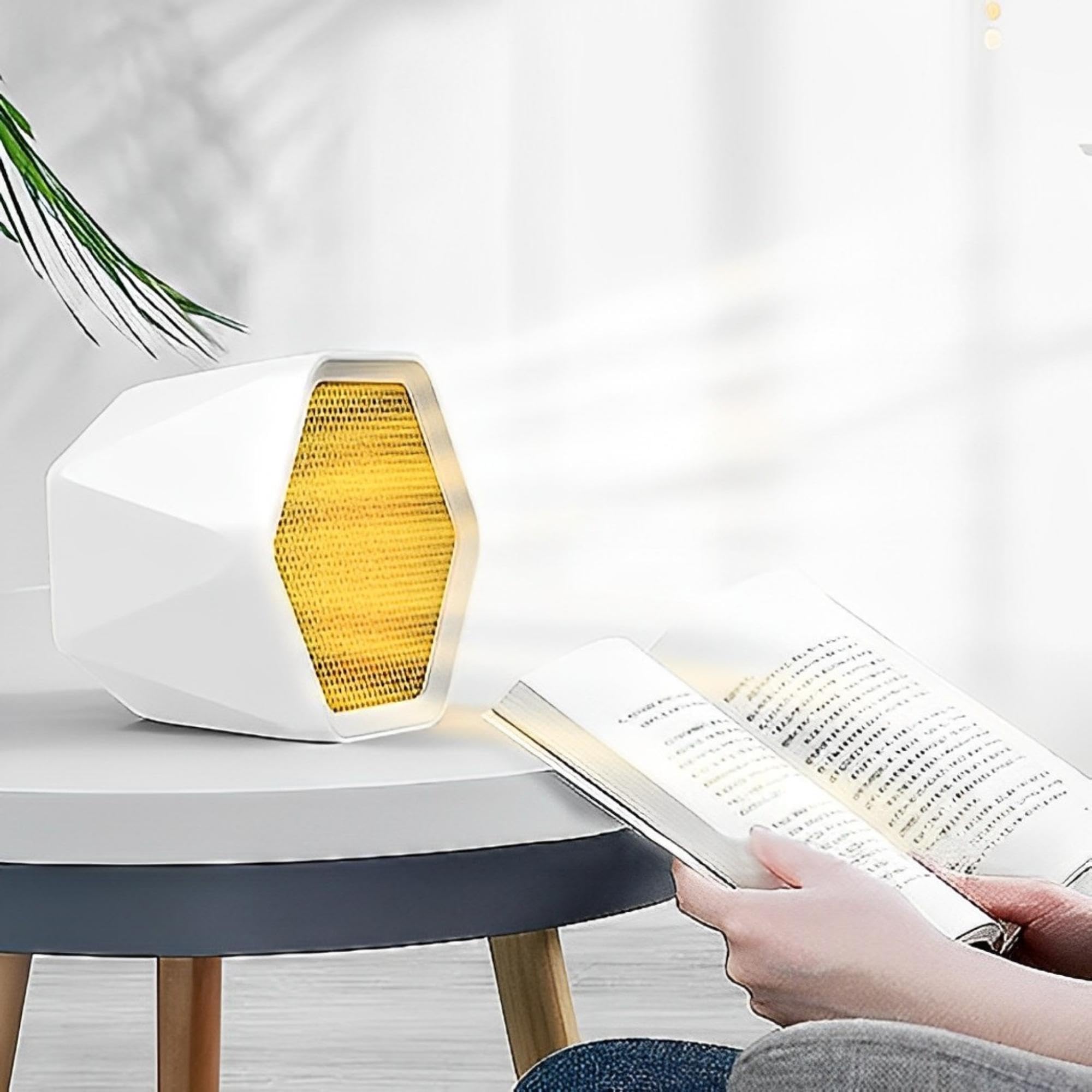 Compact Ceramic Space Heater for Office & Home - Fast Heating Portable Electric Heater with Quiet Operation - Energy Efficient Mini Desk Heater for Bedroom, Bathroom & Small Spaces - Perfect for Winter Use & Indoor Warming (White)
