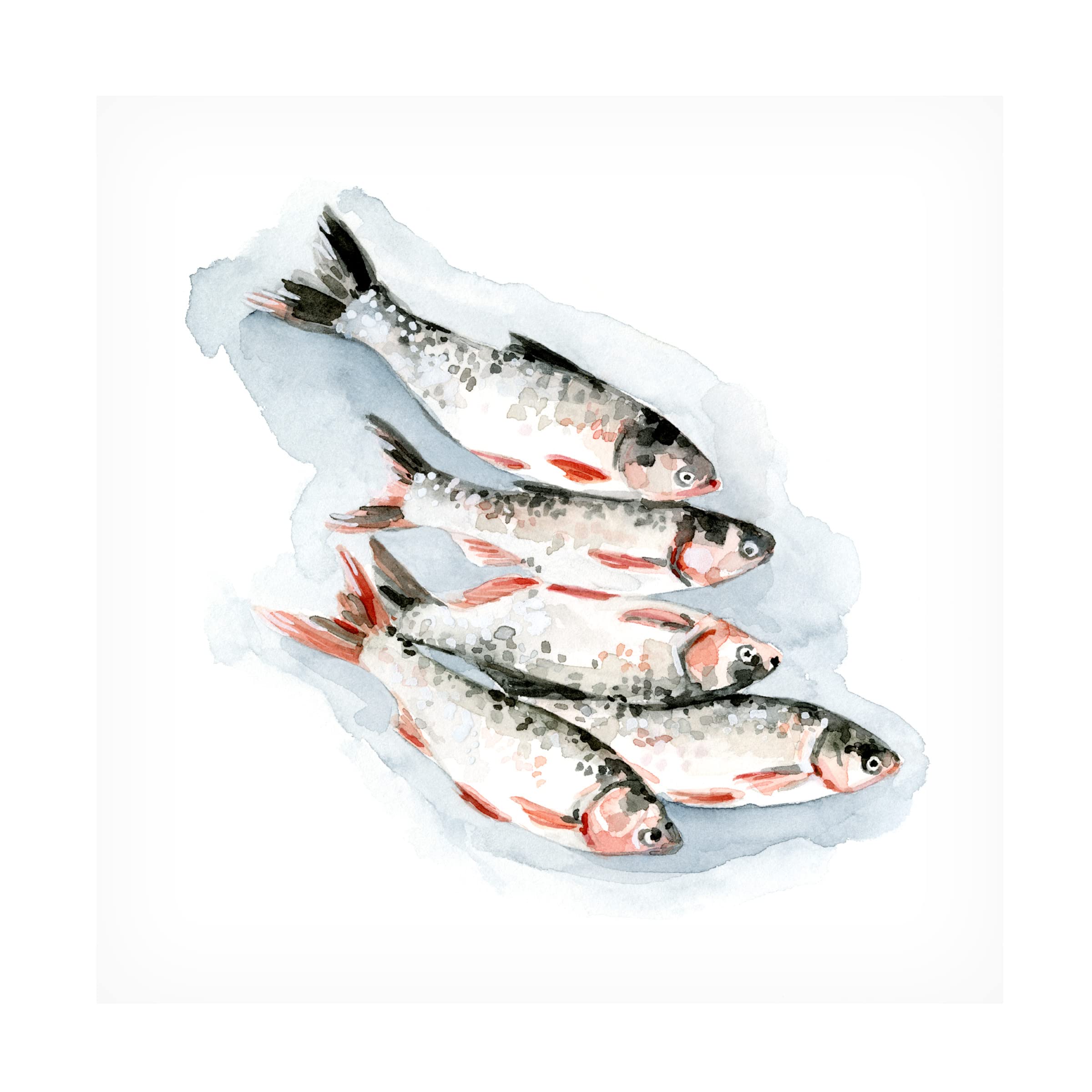Emma Caroline 'Seafood Snack I' Canvas Wall Art Print - Coastal Kitchen Decor, Beach House Dining Room Wall Decor, Seafood Restaurant Artwork