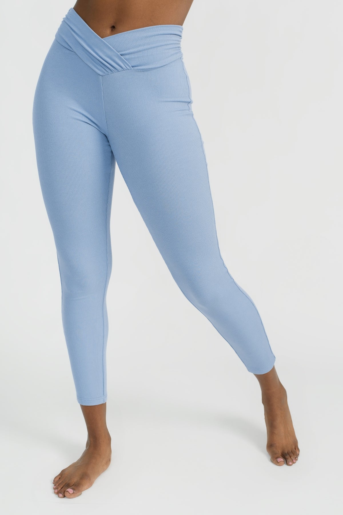 Jovi High Waist Yoga Leggings for Women - Soft & Stretchy Workout Pants - Azure Blue - Perfect for Yoga, Gym & Running