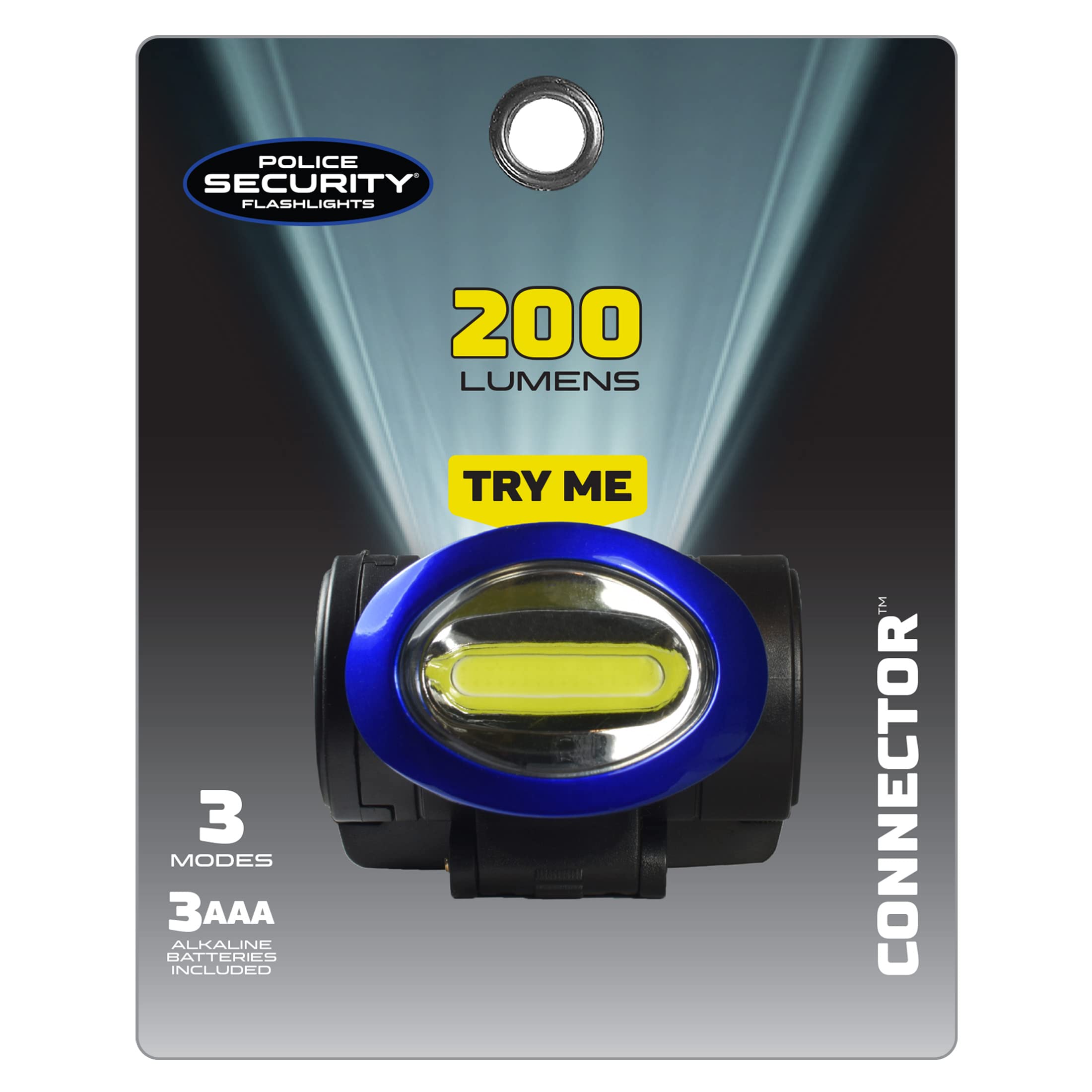 Police Security Flashlight 99645 Connector - 150 Lumens LED Headlamp for Law Enforcement, Camping & Emergency Use - Waterproof & Rechargeable Tactical Light