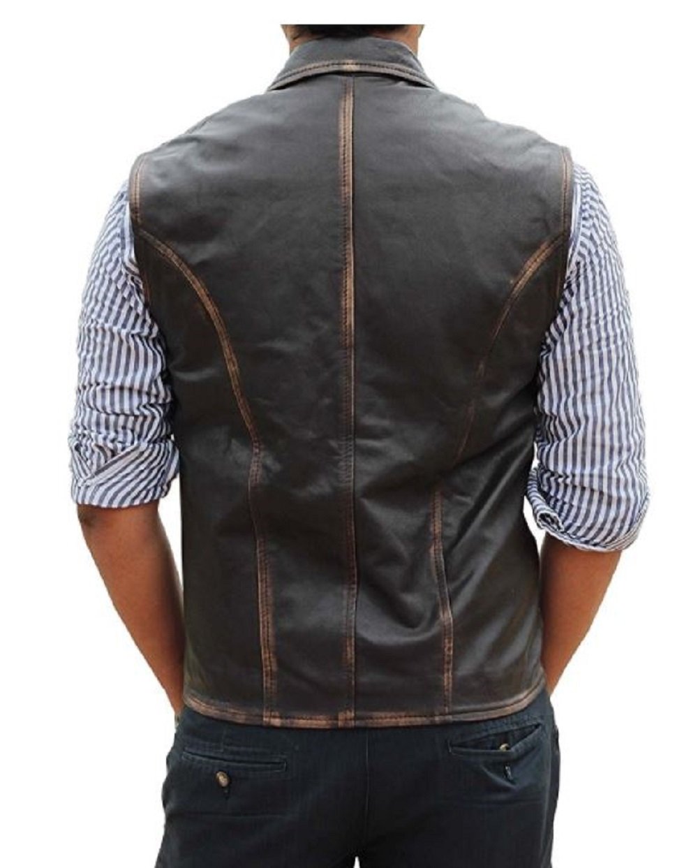 NB Genuine Leather Vest for Men - Premium Biker Jacket - Perfect for Motorcycle Riding, Outdoor Adventures & Casual Wear