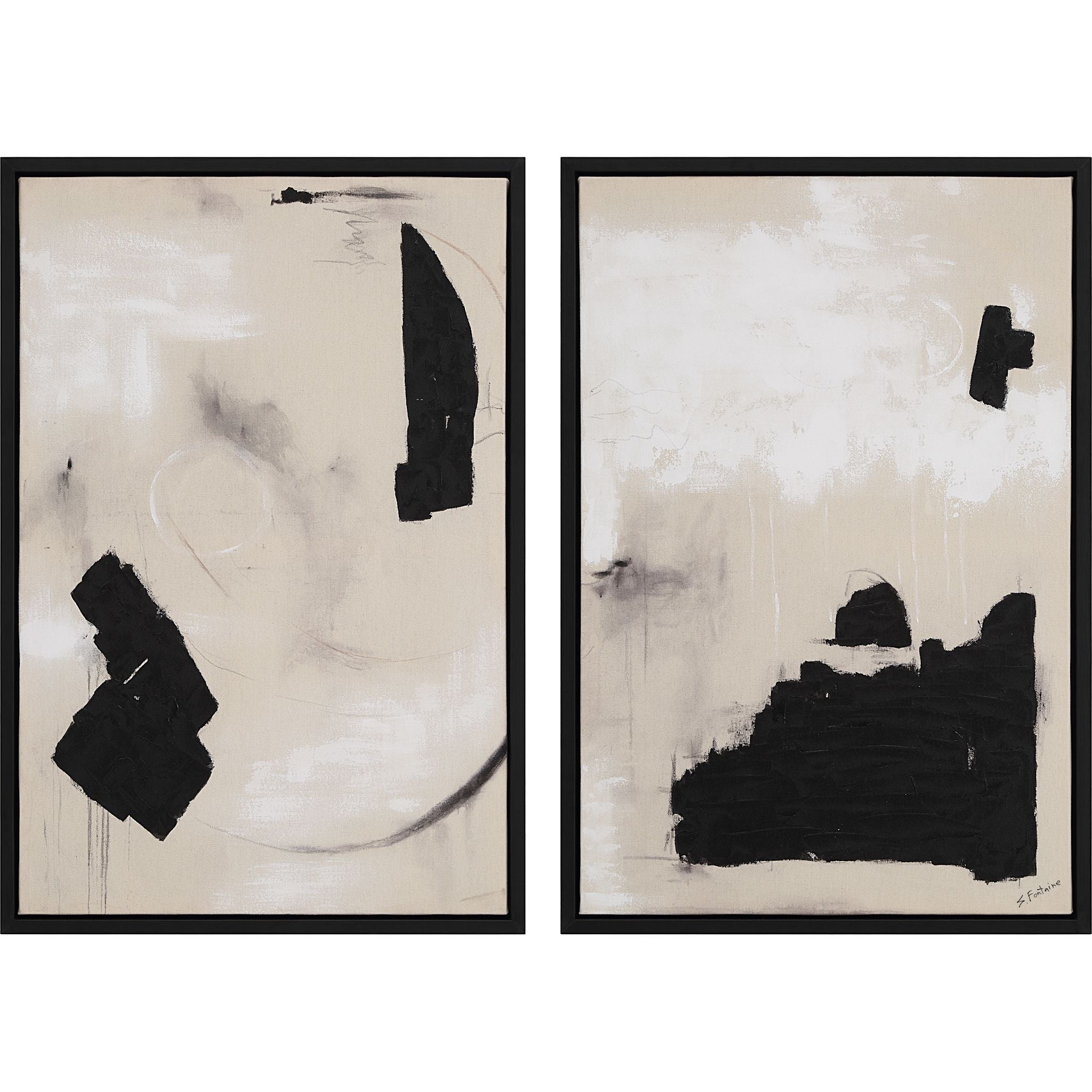 Asian Wall Art Set of 2 - 36x24 Inch Framed Canvas Prints - Oriental Home Decor for Living Room, Bedroom & Office
