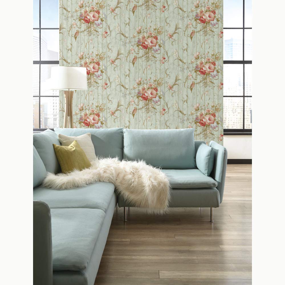 York Wallcoverings Floral Bouquet Peel and Stick Wallpaper - Self-Adhesive Removable Wallpaper for Bedroom, Living Room, Nursery & Home Decor