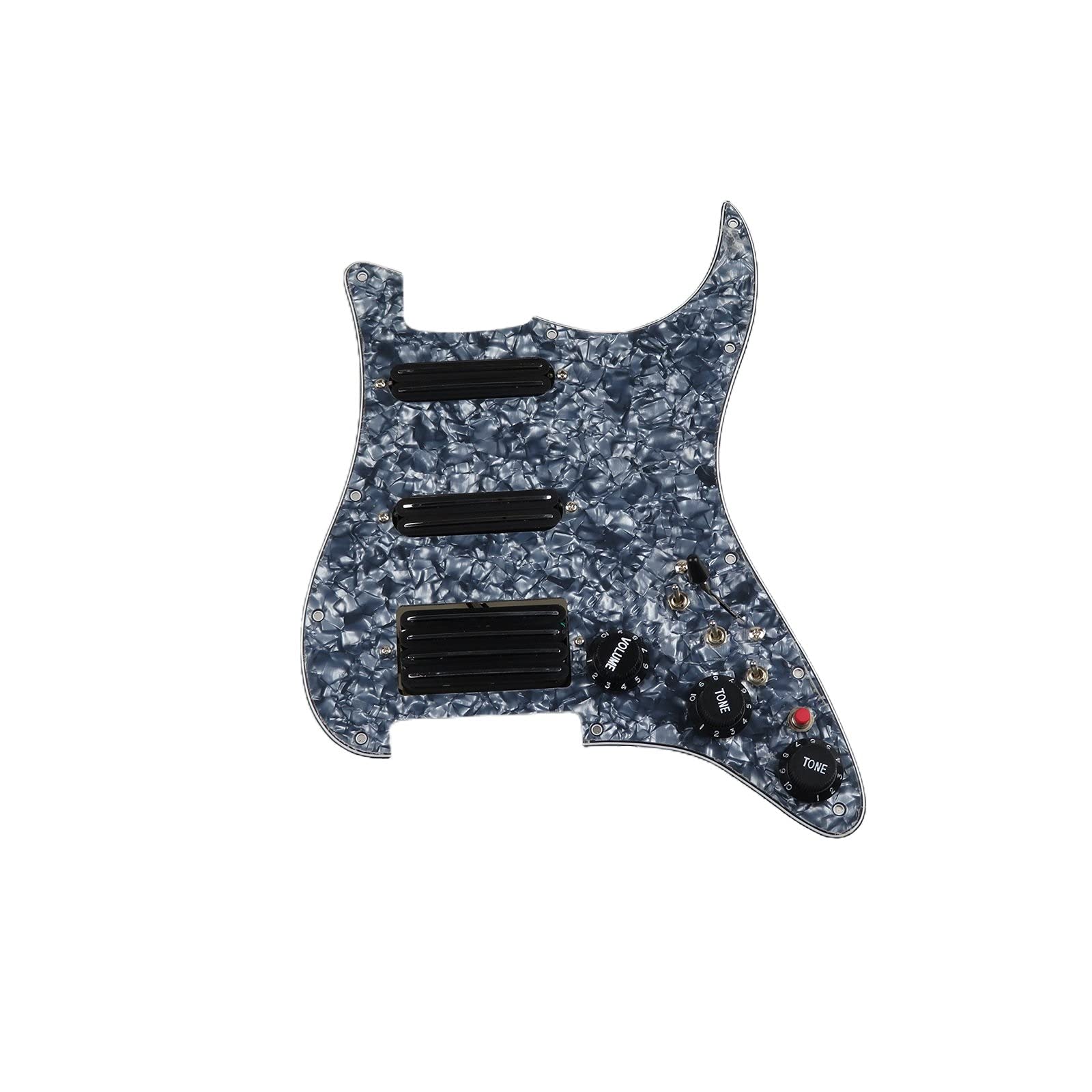 Pre-Wired 11-Hole HSS Pickguard with Alnico 5 Humbucker Pickups & Push-Pull Wiring Harness for Stratocaster - Perfect for Upgrading Single Cut Electric Guitars & DIY Guitar Mods