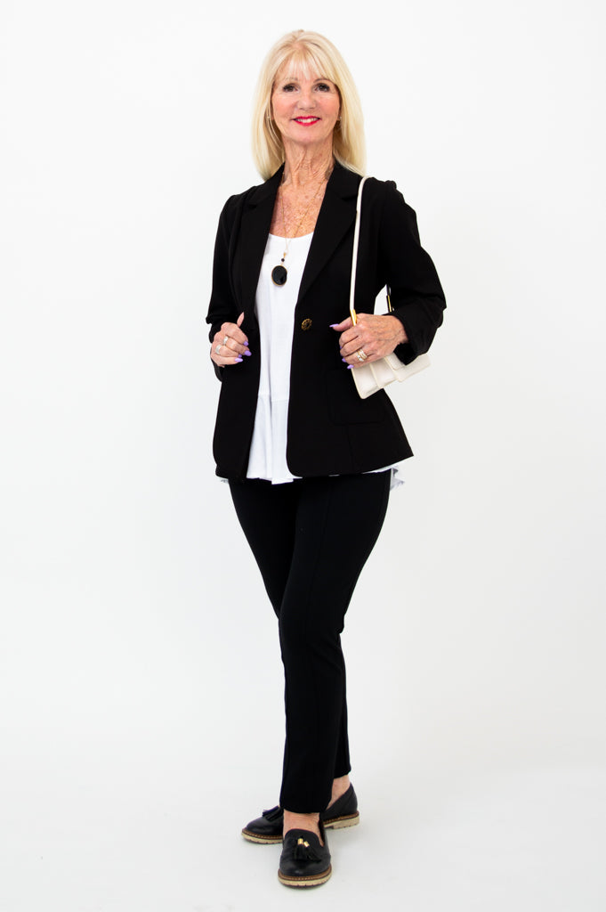 Anders Men's Slim Fit Blazer - Black Modal Blend Suit Jacket for Business, Office & Formal Events
