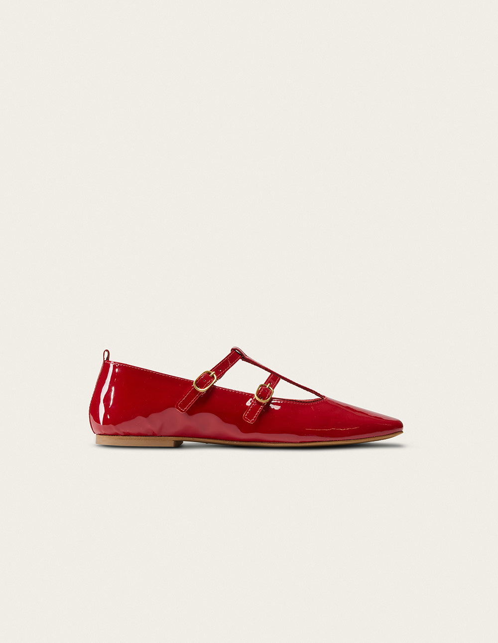 Stylish Sira Red Patent Leather Ballerina Flats - Perfect for Work, Parties & Casual Outfits