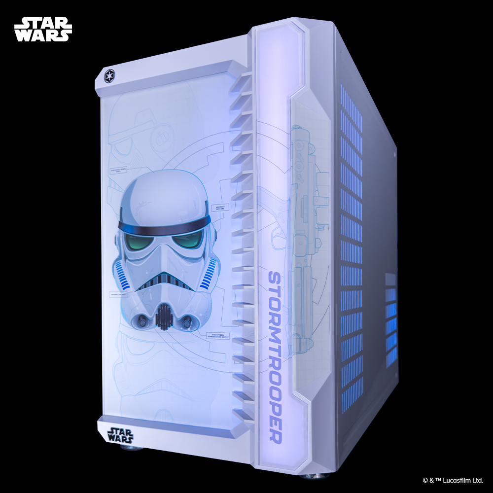 Geek Machine™ Star Wars Stormtrooper Themed PC Gaming Case - Perfect for Star Wars Fans, Gamers & Custom PC Builds