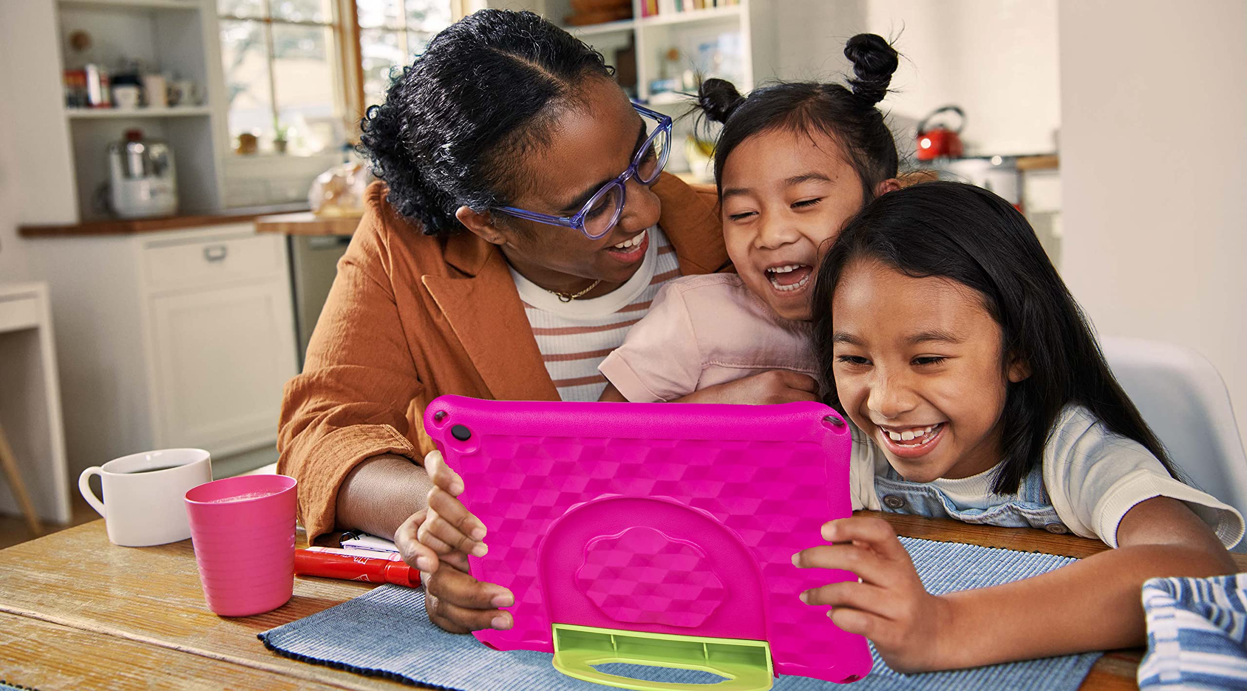2023 New 10-inch Tablet Case for iPad 10 (2021/2023 11th/13th Gen) - Lightweight Anti-Slip Shockproof Kids-Friendly Protective Cover | Compatible with 10-inch Tablets (Not for iPad Pro/Samsung) - Rose Pink | Perfect for School, Travel & Home Use