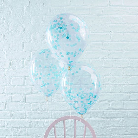 Blue Confetti Latex Balloons - Bulk Pack for Birthday Parties, Baby Showers & Celebrations - Vibrant Party Decorations