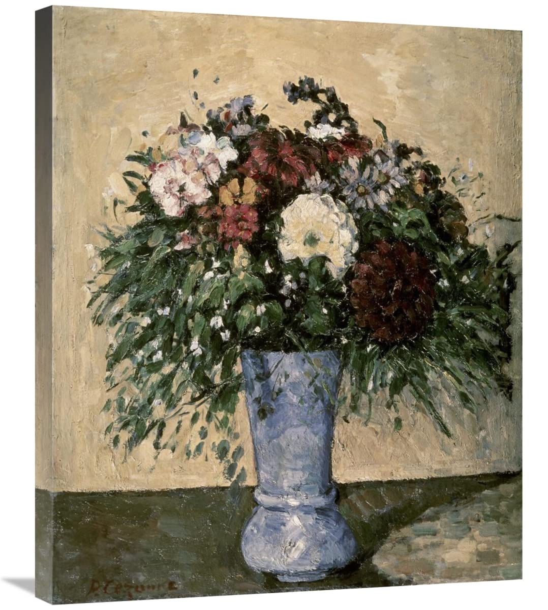 Paul Cezanne Blue Vase Floral Art Print - 30 Inch Wall Decor for Living Room, Bedroom & Office | Famous Still Life Painting Reproduction