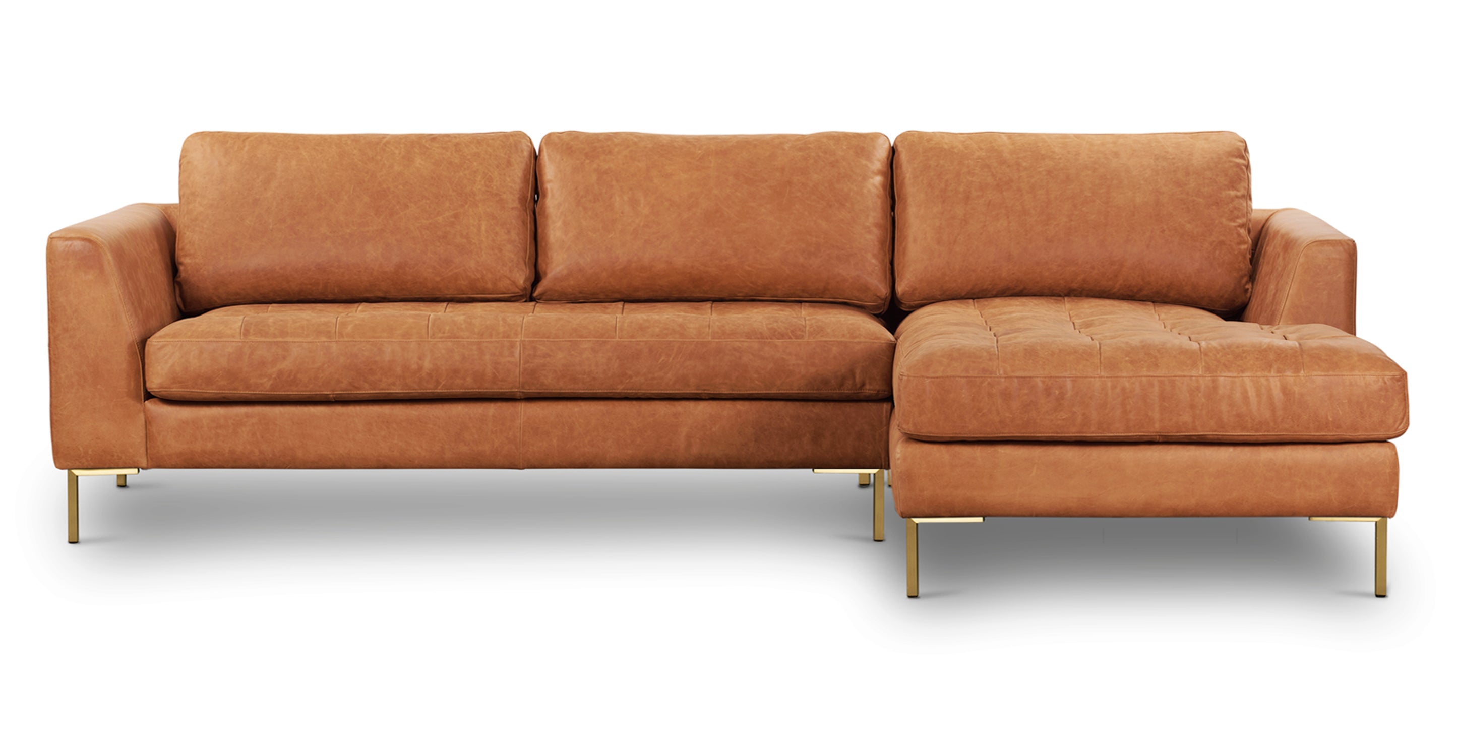 Modern Calle Right Facing Sectional Sofa - L-Shaped Corner Couch for Living Room, Family Room & Small Spaces | Comfortable Fabric Upholstery with Reversible Chaise