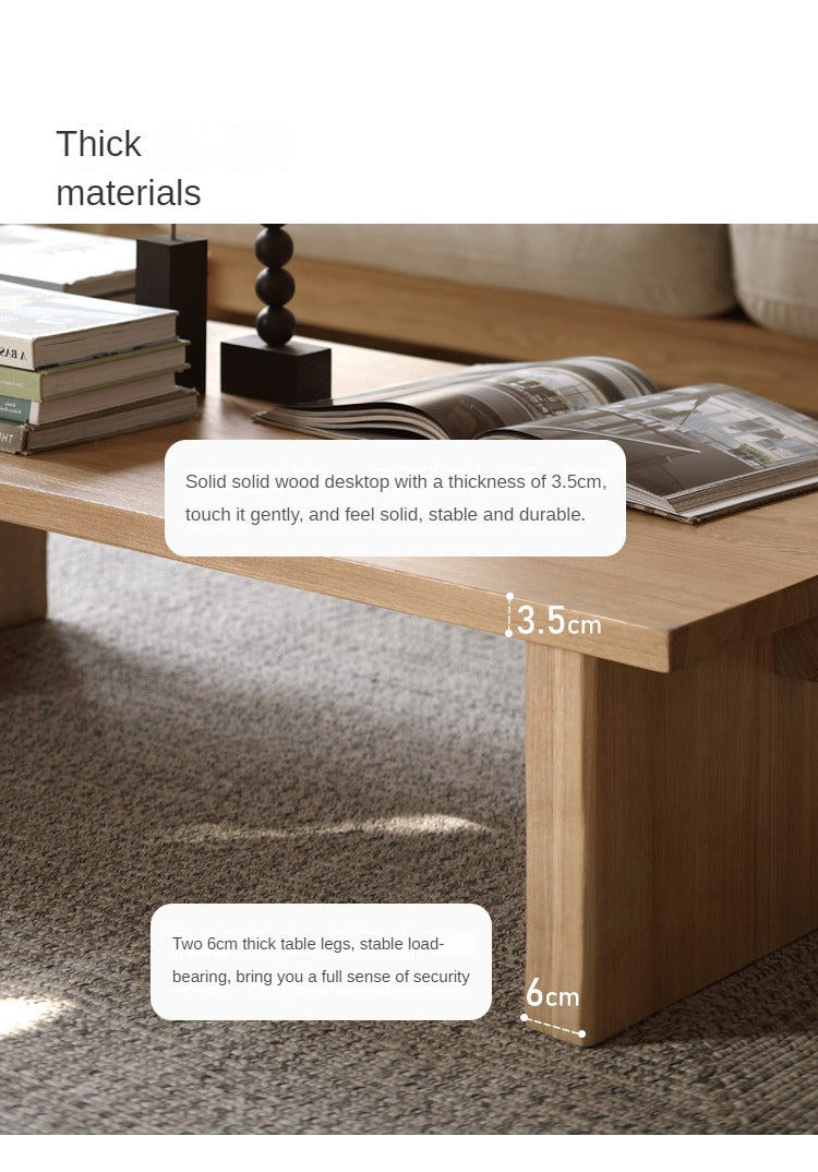 Handcrafted Live Edge Tea Table - Solid Oak & Birch Wood - Rustic Modern Coffee Table for Living Room, Lounge, or Office Decor