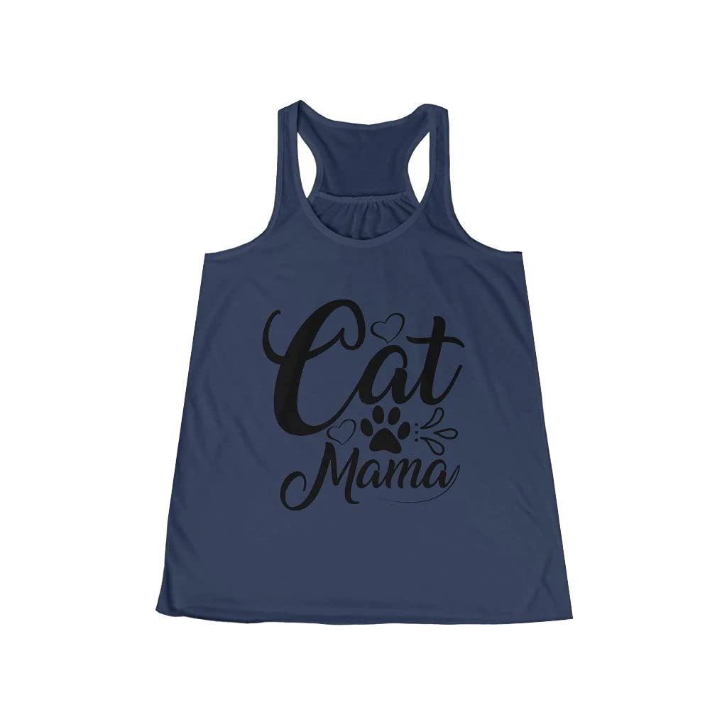 Funny Cat Women's Racerback Tank Top - Cute Cat Lover Shirts for Women - Cat Mama Tee - Kitten Graphic T-Shirt - Perfect for Casual Wear, Cat Parties & Gifts