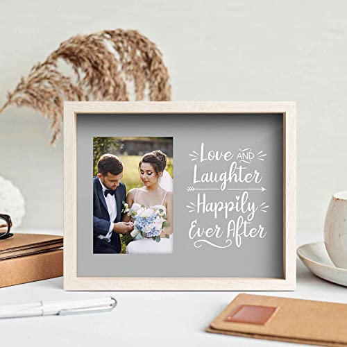Elegant Wedding Picture Frame - 'Happily Ever After' Premium Photo Display for Couples | Perfect for Wedding Gifts, Anniversary Presents & Home Decor
