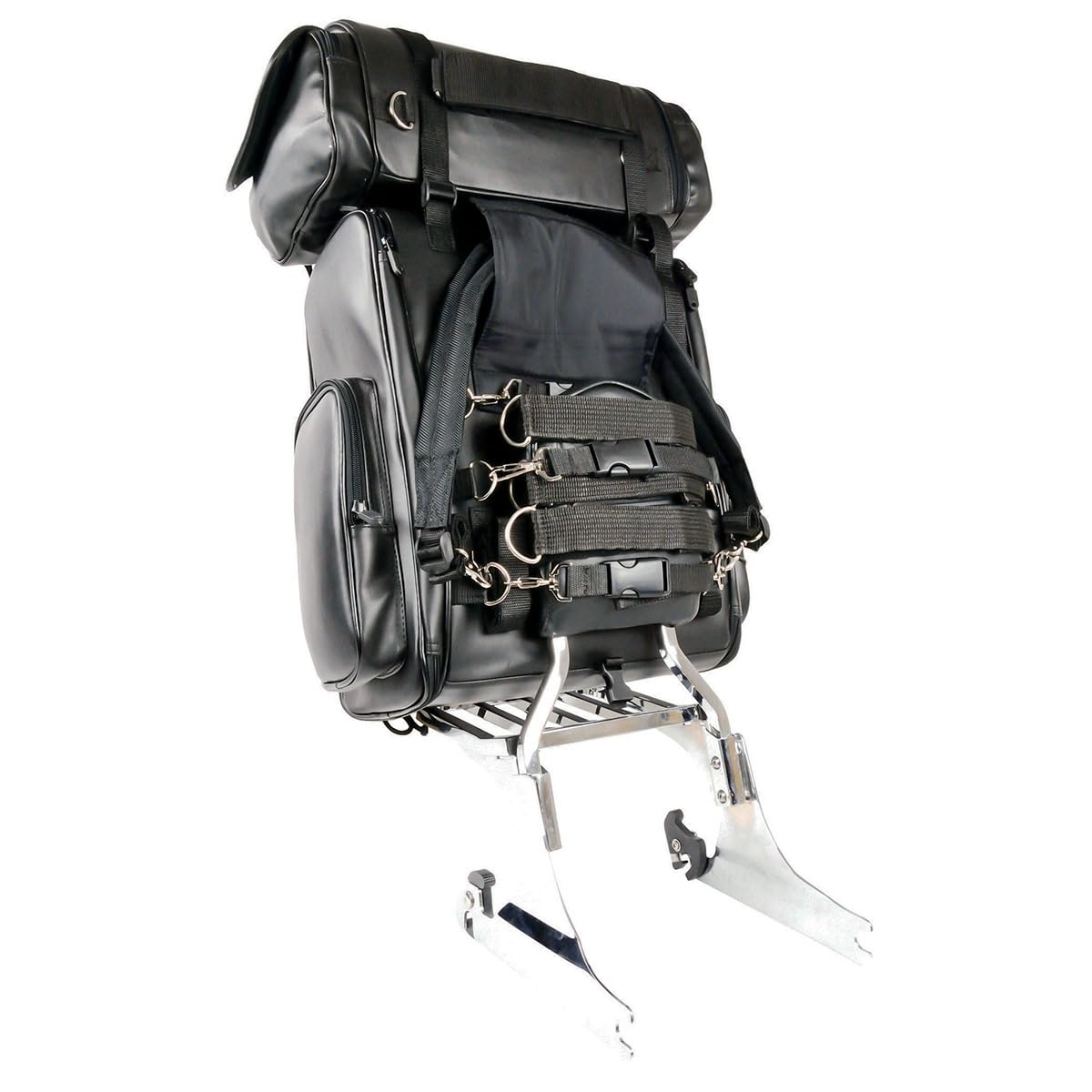 Milwaukee Performance SH672 X-Large Black PVC Motorcycle Touring Pack - 2-Piece Waterproof Luggage Set with Reflective Piping for Harley, Honda & Cruiser Bikes | Perfect for Long Road Trips & Adventure Travel