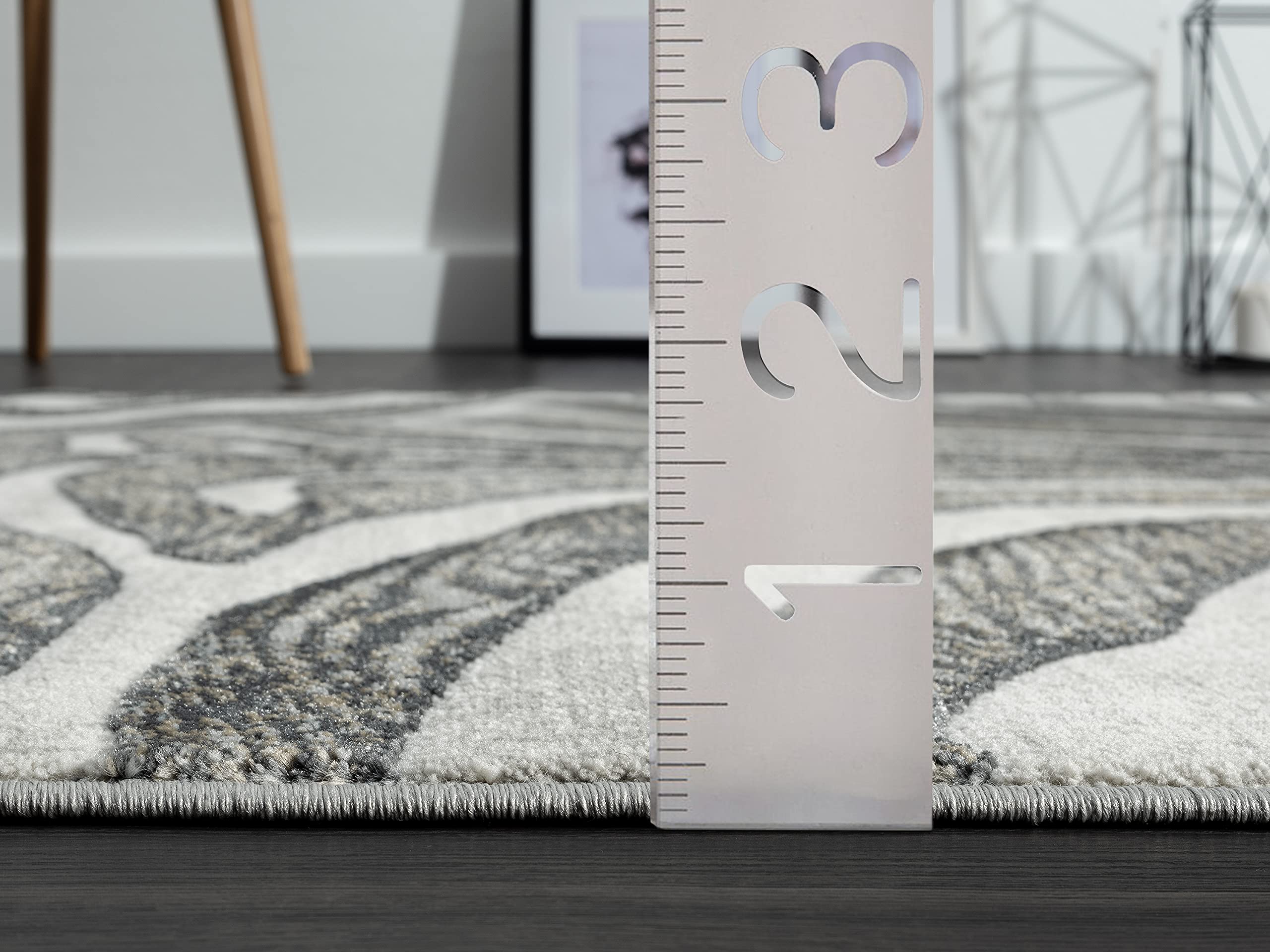 Abani 6' x 9' Modern Zebra Print Area Rug - Non-Shedding Contemporary Grey & Brown Animal Pattern Carpet for Bedroom, Living Room & Nursery Decor