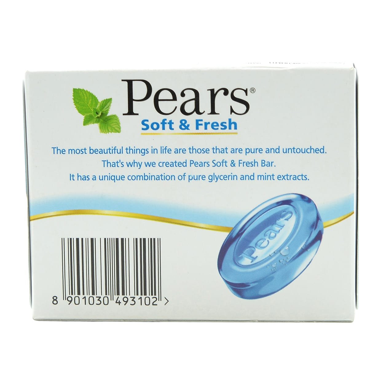Pears Soft and Fresh Soap Bar, 75g - Gentle Cleansing for Sensitive Skin - Perfect for Daily Face & Body Wash, Travel & Gym Use