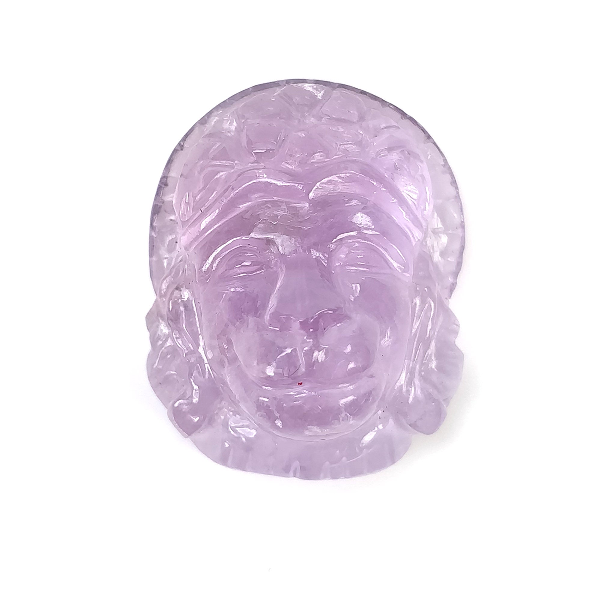 Natural Untreated Purple Amethyst Gemstone Carving - 33.85cts Hand Carved Lord Hanuman Statue 24x19mm | Spiritual Decor, Meditation Gift, Yoga Altar Piece (Includes Video)