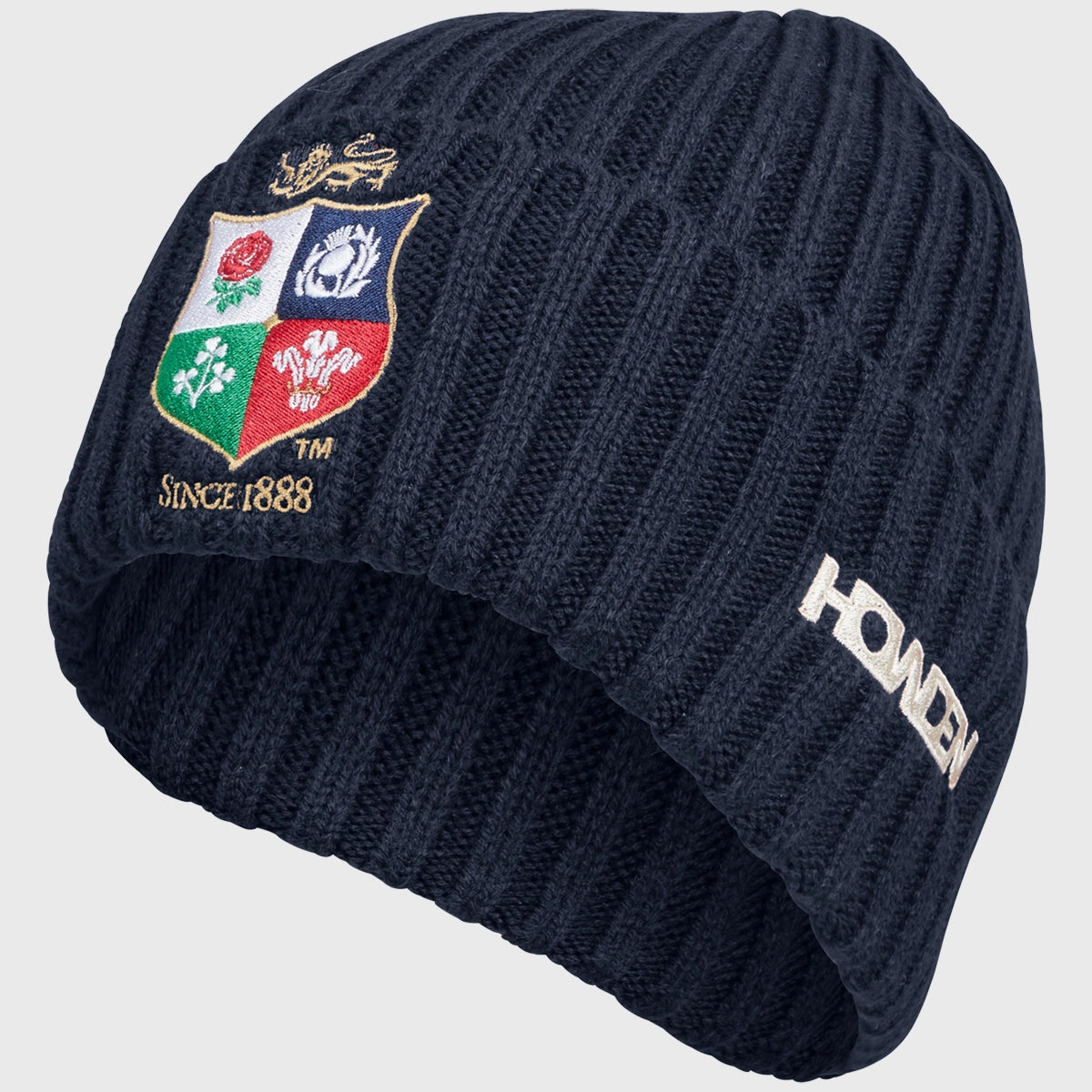Canterbury British & Irish Lions Knitted Beanie Hat - Navy Blue Winter Wool Hat for Rugby Fans & Outdoor Activities