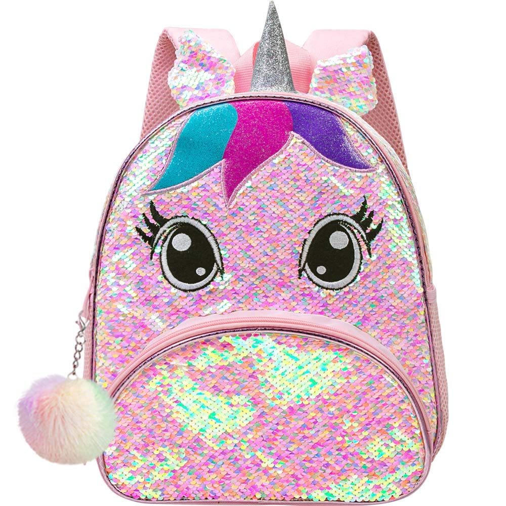 Unicorn Sequin Toddler Backpack for Girls - 12 Inch Kids Bookbag for School, Travel & Daycare | Cute Sparkly Backpack for Preschool & Kindergarten