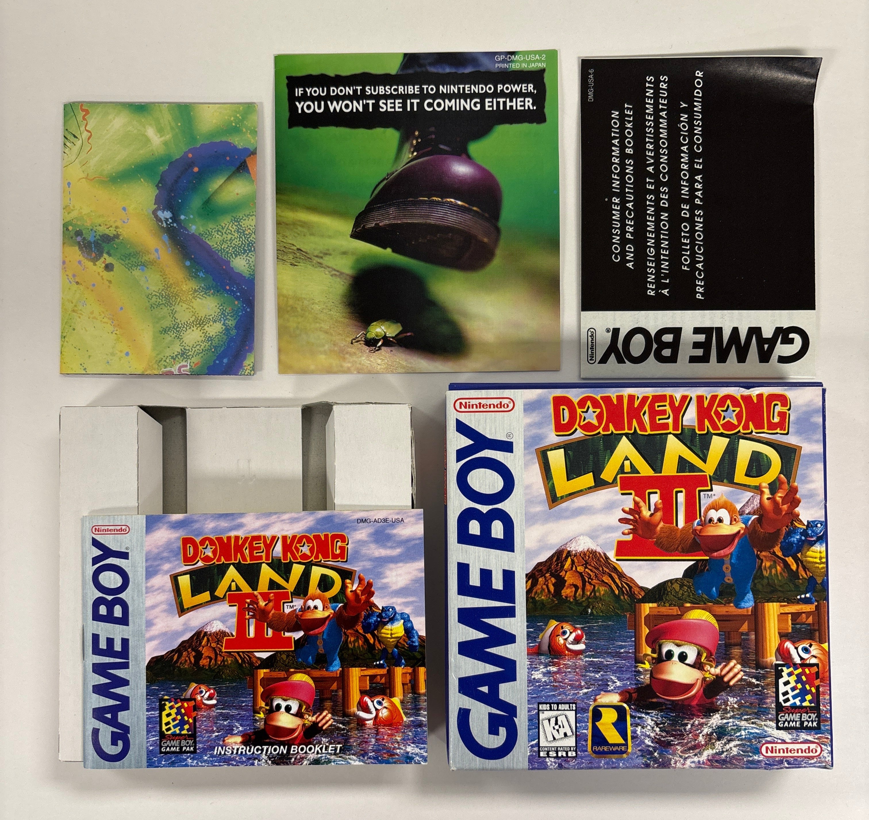Donkey Kong Land III Game Boy Box & Manuals Only (No Game Included) - Perfect for Collectors & Retro Gaming Enthusiasts