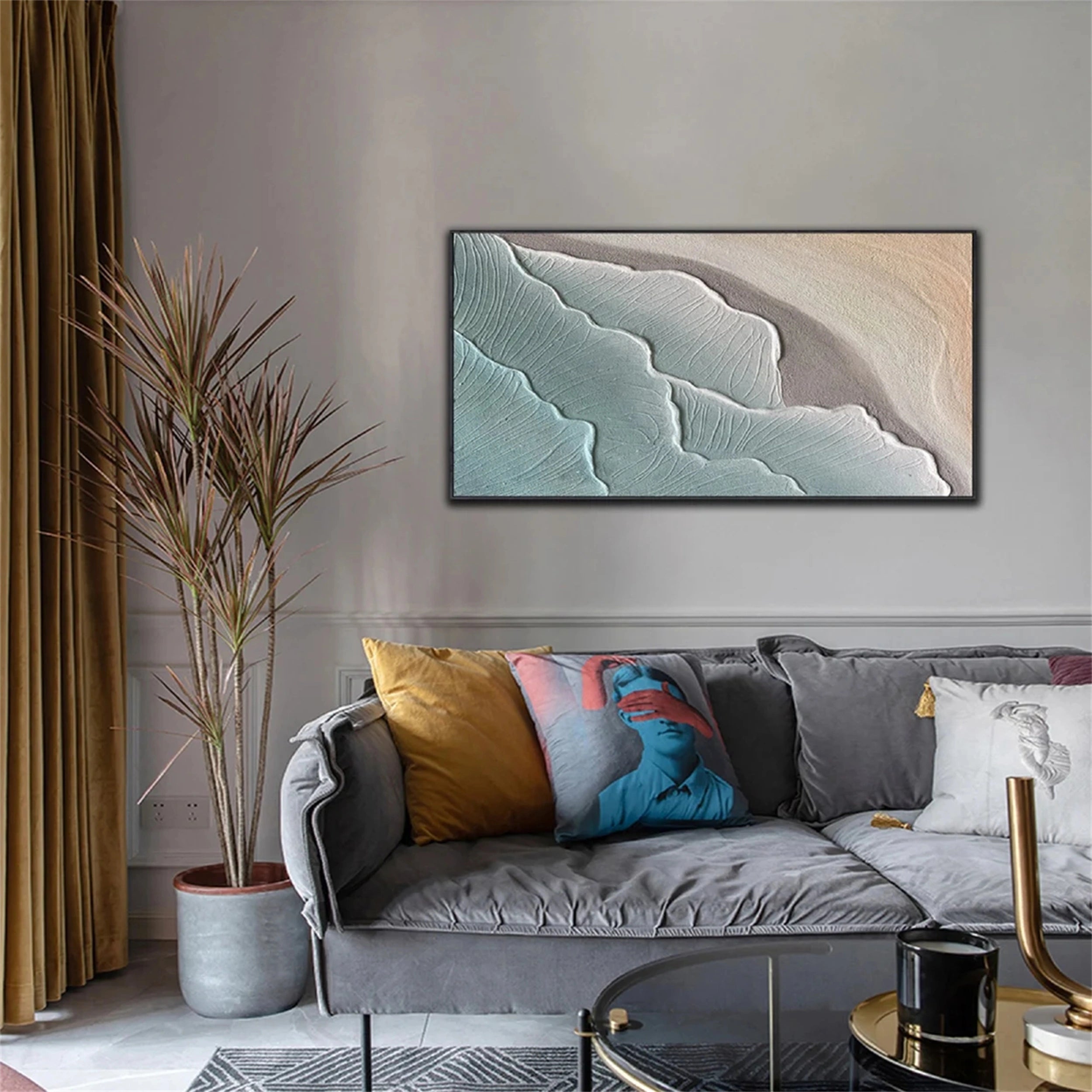 Ocean and Sky Painting #OS 073 - Stunning Coastal Wall Art for Beach House Decor, Living Room & Office