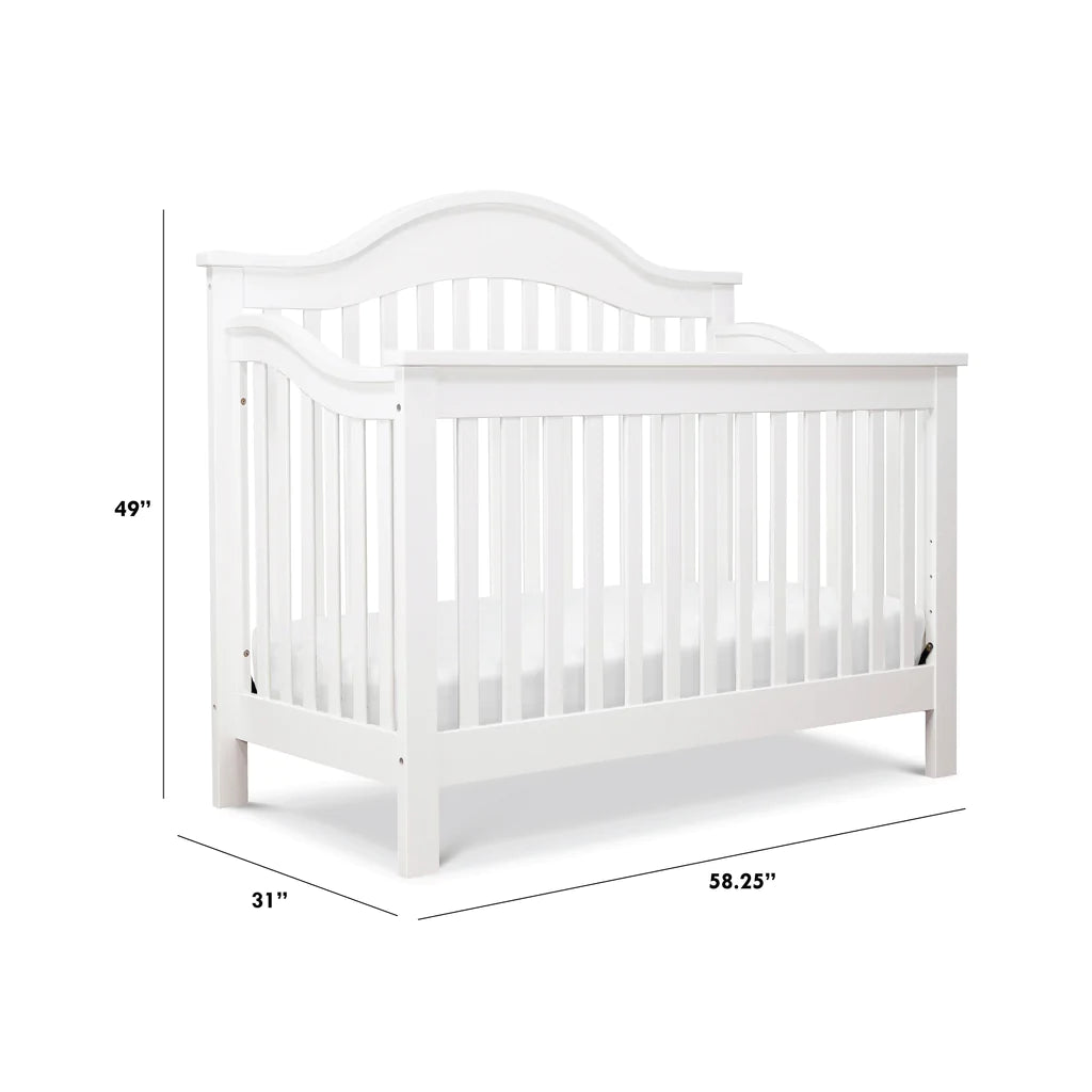 Jayden 4-in-1 Convertible Baby Crib to Toddler Bed - White Nursery Furniture for Newborns & Kids - Perfect for Nursery, Bedroom & Daycare