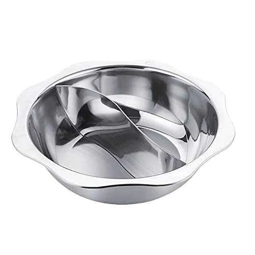Stainless Steel Stockpot with Divider - 1PC Multi-Functional Kitchen Cookware for Hot Pot, Soup & Stews - Perfect for Home Cooking, Party Serving & Asian Cuisine Preparation